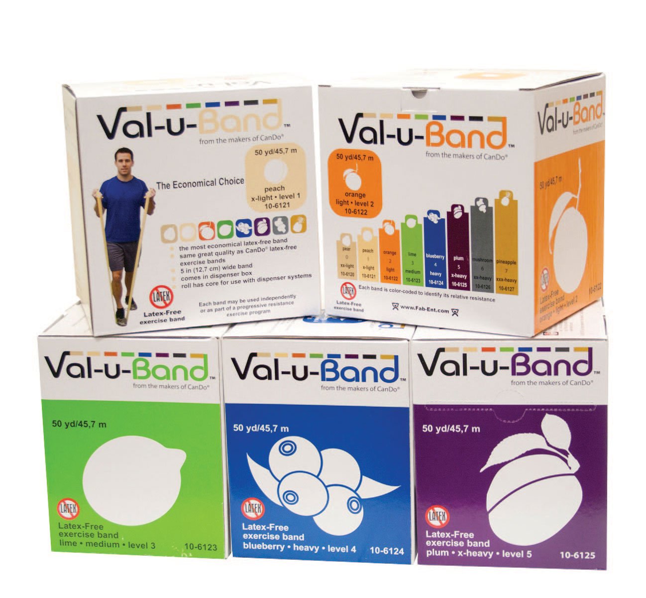CanDo exercise bands Val-u-Band Set 45 m latexfrei