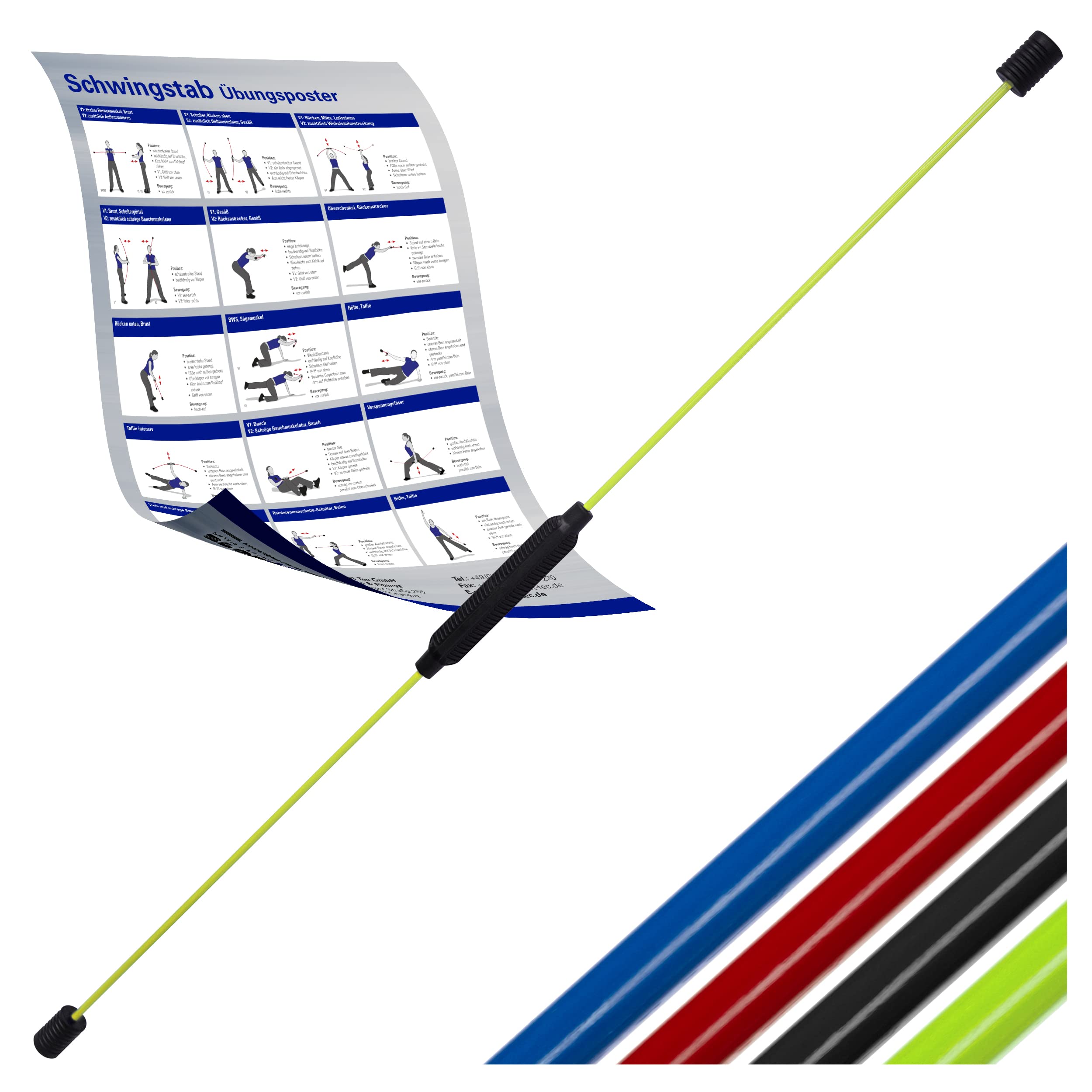 Sport-Tec Schwingstab 160 cm Schwungstab schwarz Tiefenmuskulatur