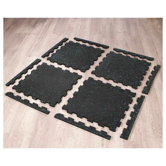 Sport-Tec Bodenschutzmatte Puzzlematte 4er Blau-Schwarz