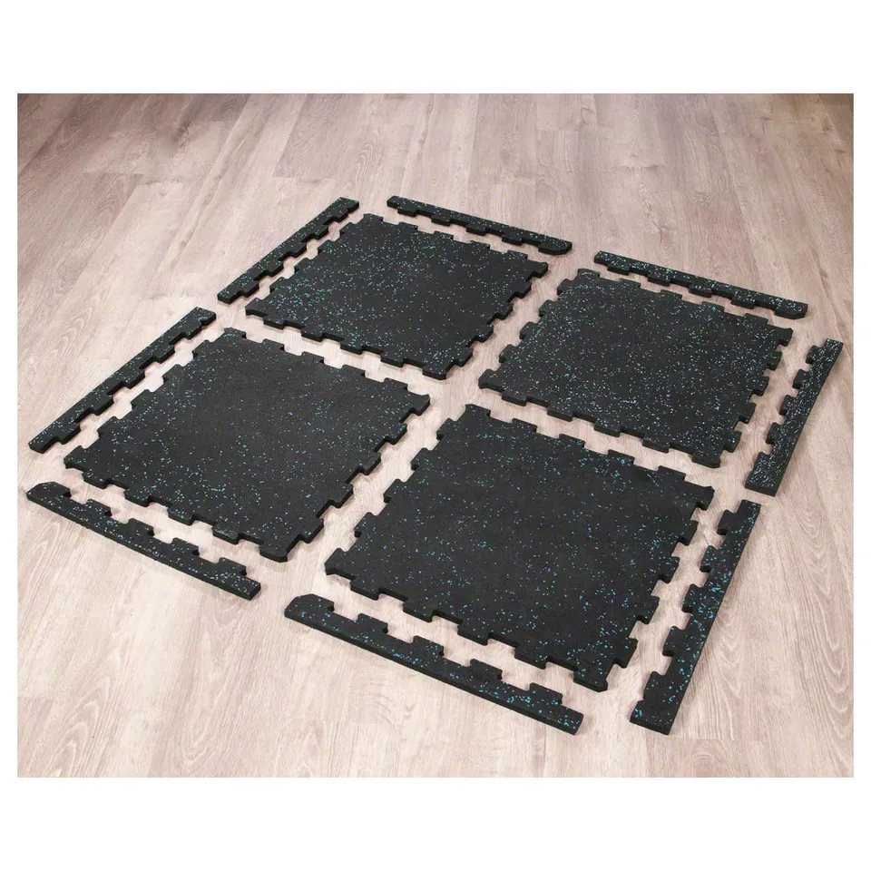 Sport-Tec Bodenschutzmatte Puzzlematte 4er Blau-Schwarz
