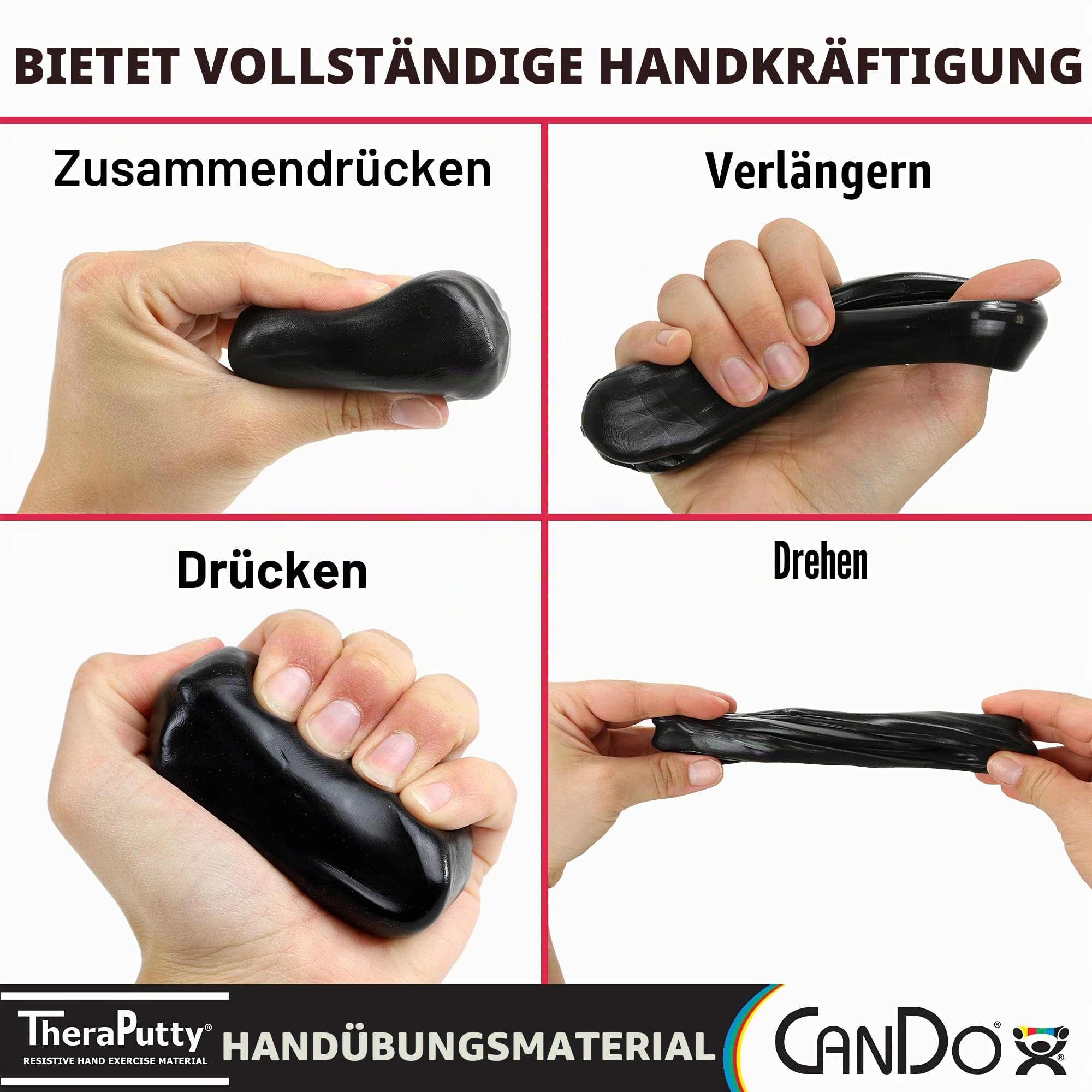 CanDo Theraputty Knetmasse 113 g schwarz sehr schwer