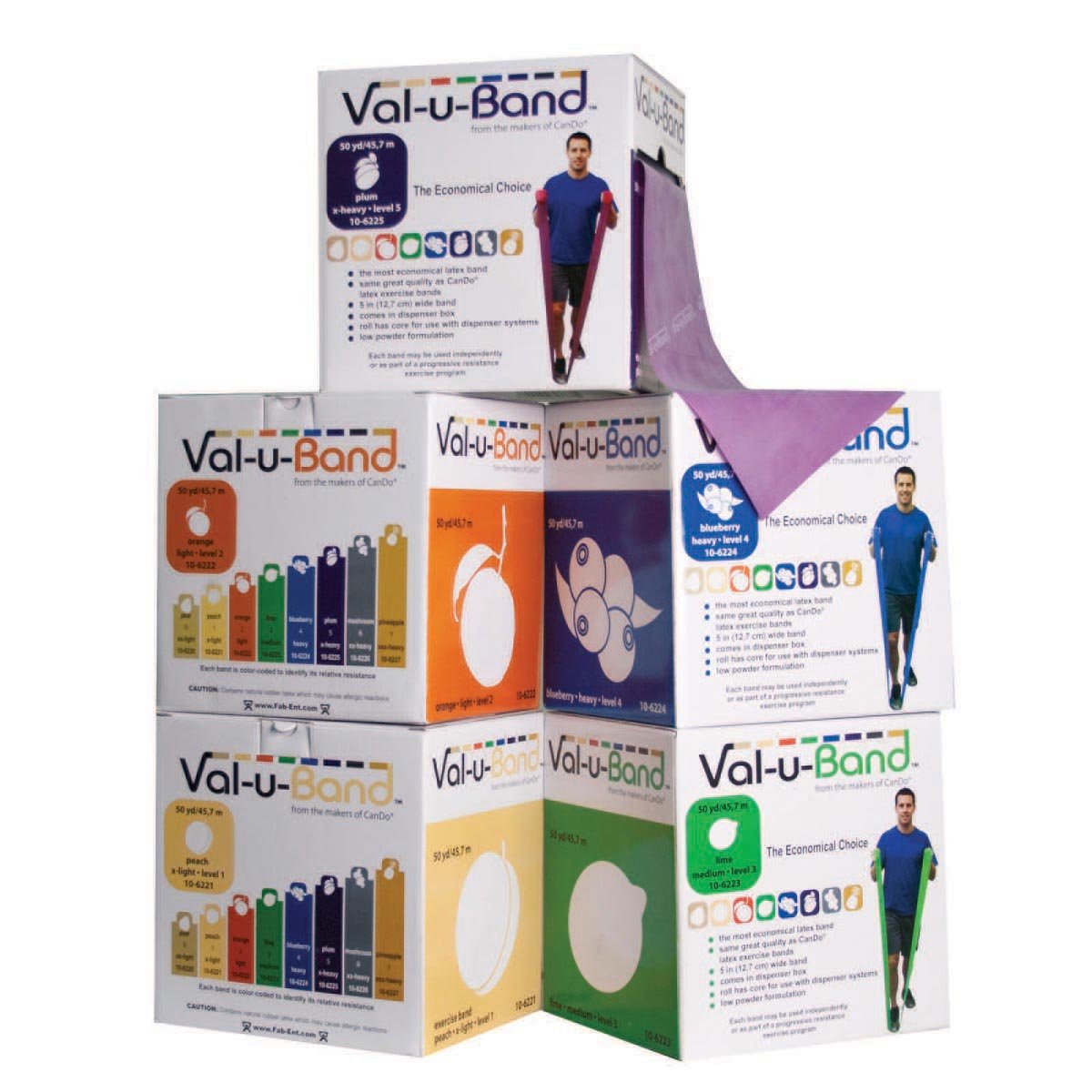 CanDo Val-u-Band Set 5x45m Trainingsbänder leicht-schwer