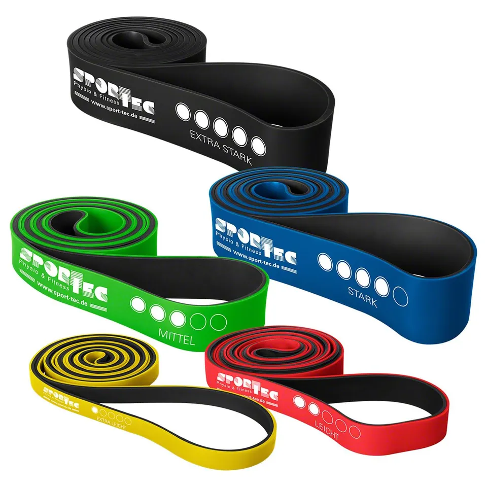 Sport-Tec Powerband-Set 5-tlg. Latex 208 cm Widerstandsbänder