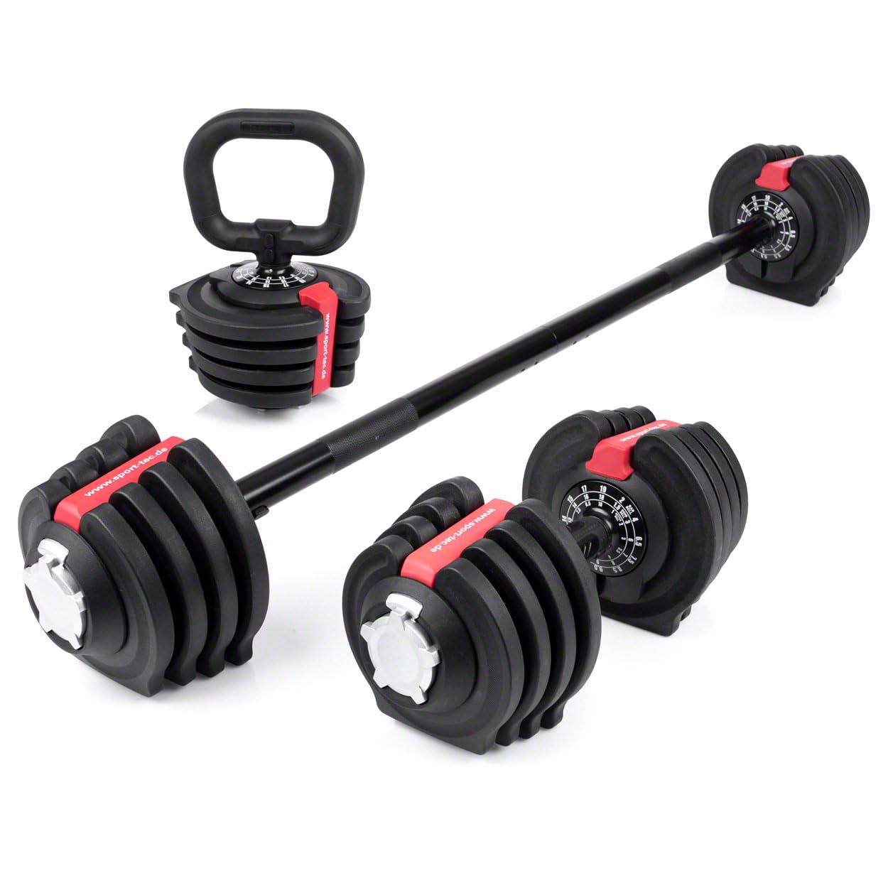 Sport-Tec 3 in 1 Multi Hantel-Set 1-19 kg Hantelset Kettlebell
