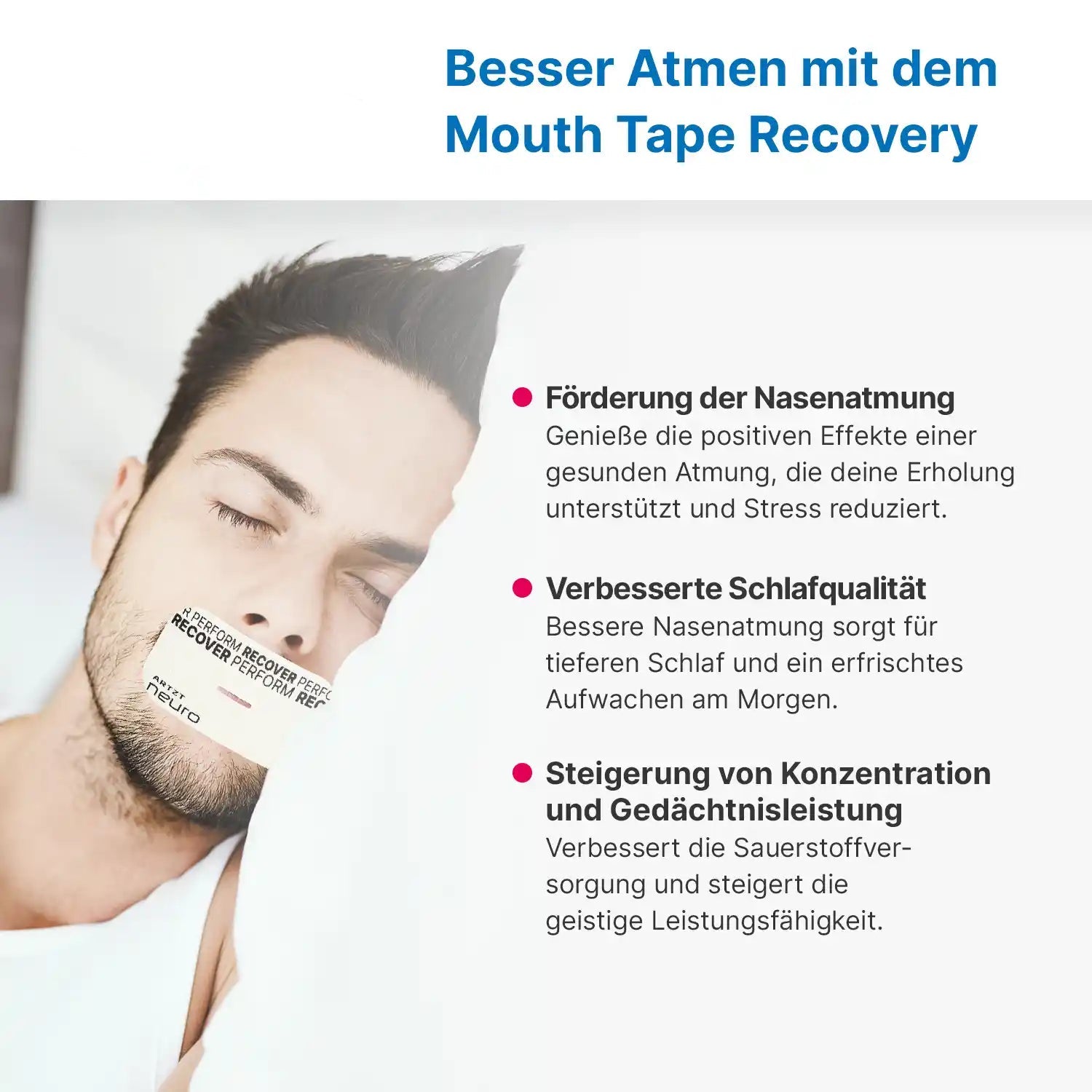 ARTZT neuro Mouth Tape Recovery 30 Stück Nasenatmung