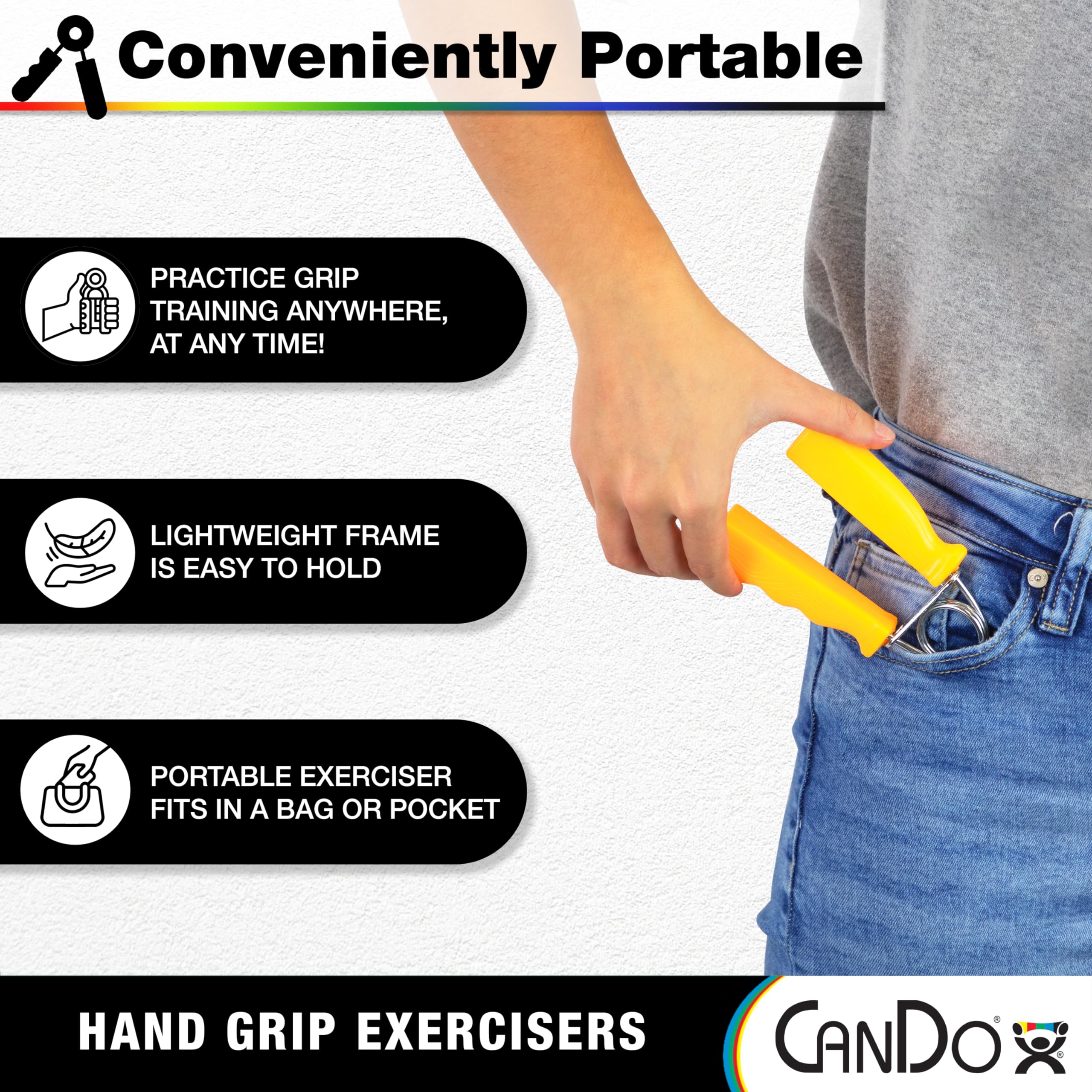 CanDo VariGrip ErgoGrip Handtrainer rot 2,6 kg 2 Stück