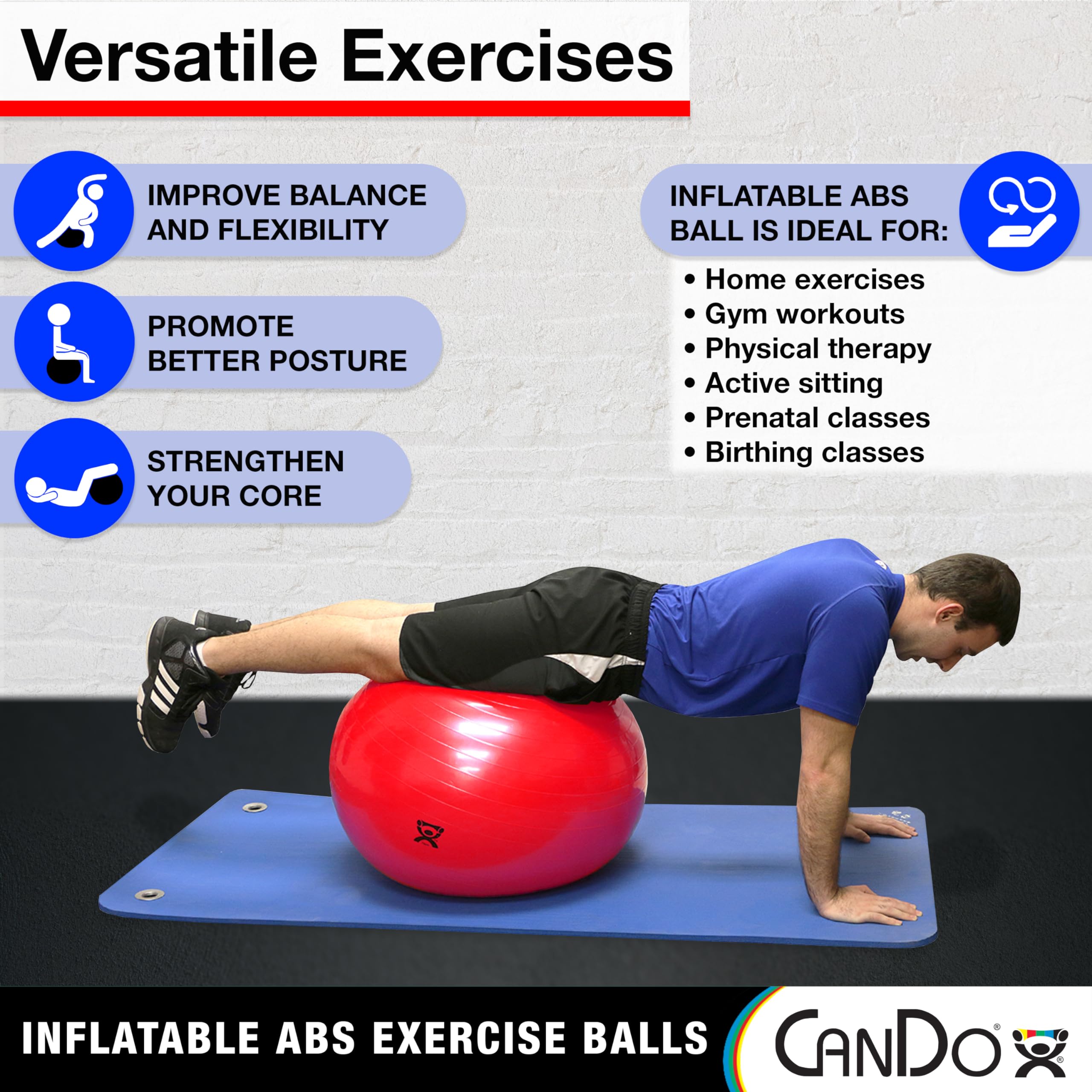 CanDo Gymnastikball Sitzball 55 cm orange Anti-Burst