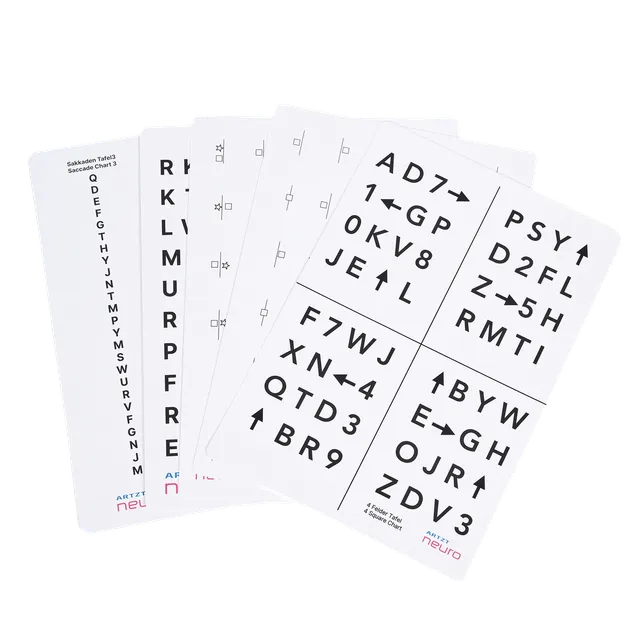 ARTZT neuro Eye Chart Set Sehtafel Set 23x31cm mit Anleitung