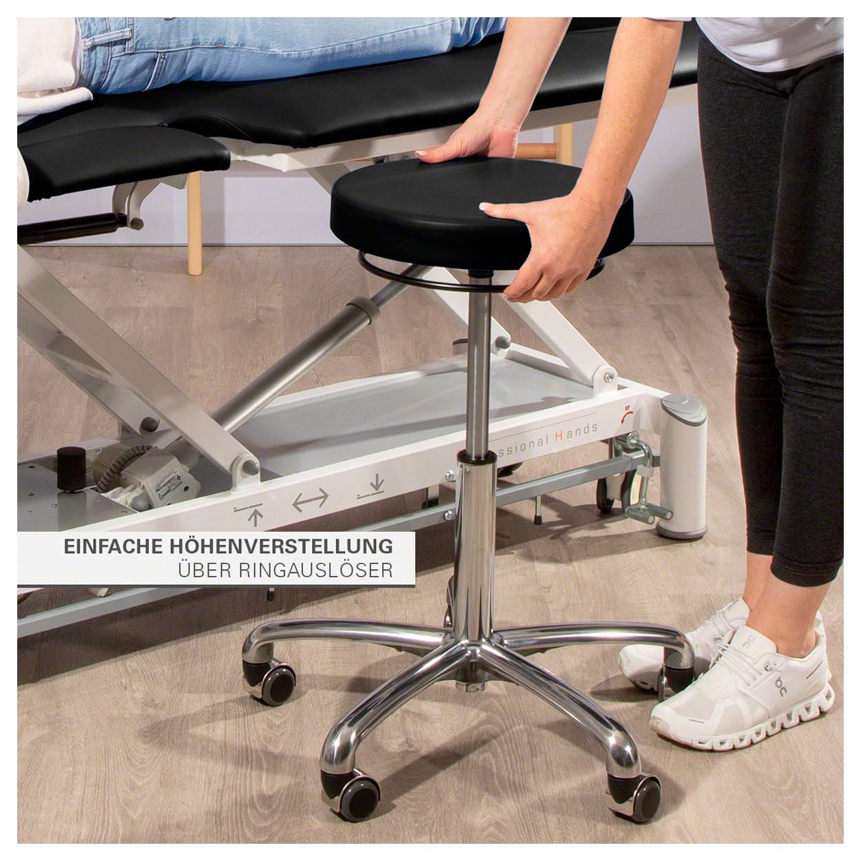 Sport-Tec Exklusiv Drehhocker Rollhocker Schwarz 140 kg