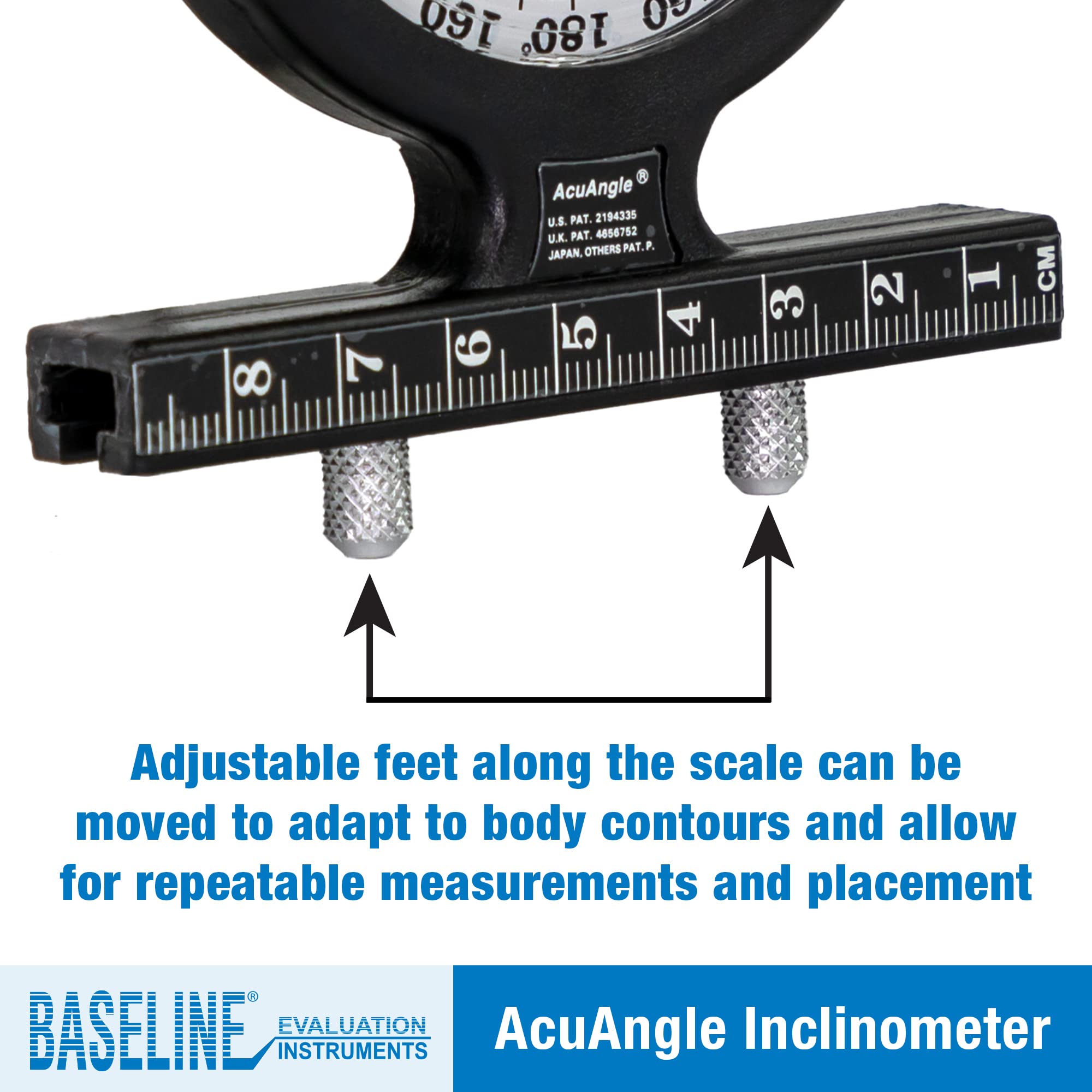 Baseline AcuAngle Inklinometer Neigungsmesser ROM Physiotherapie