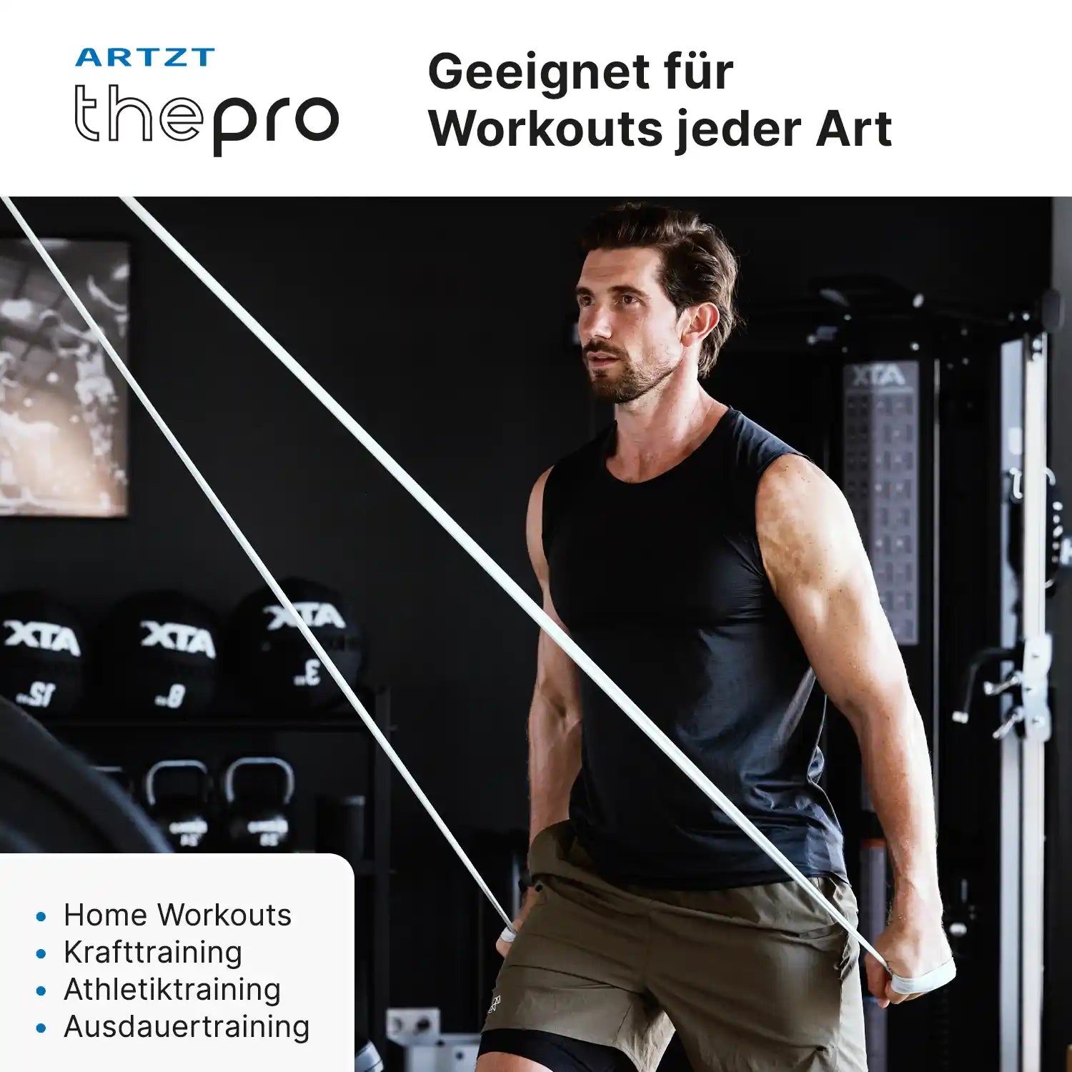 ARTZT thepro Fitnessband 2 m Grau Naturkautschuk