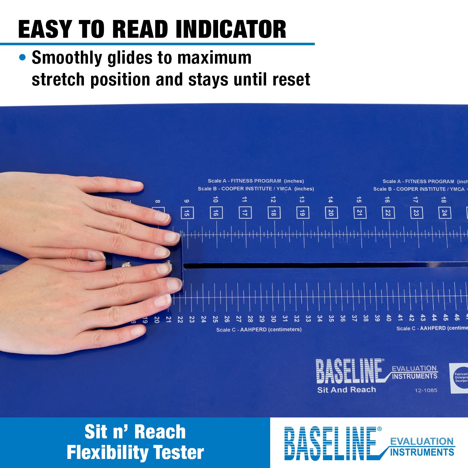 CanDo Baseline Sit n Reach Flexbox Metall mit cm/inch Skala