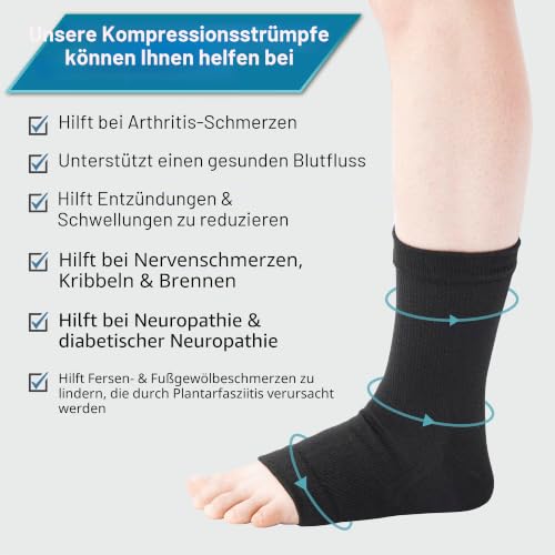 360 RELIEF Medical Compression Socks Knöchel offene Zehen