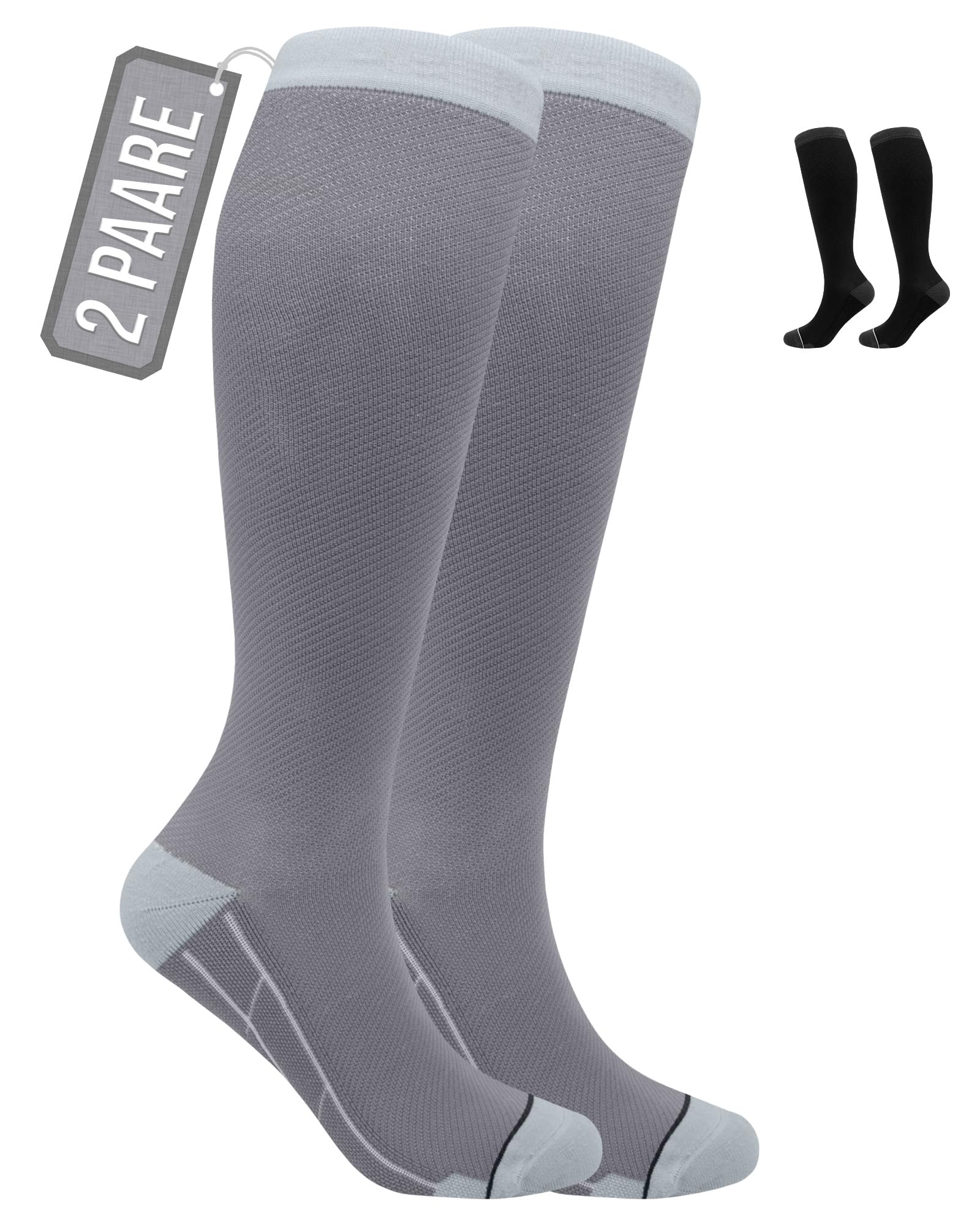 360 RELIEF Medical Compression Socks grau 1 Paar Stützstrümpfe