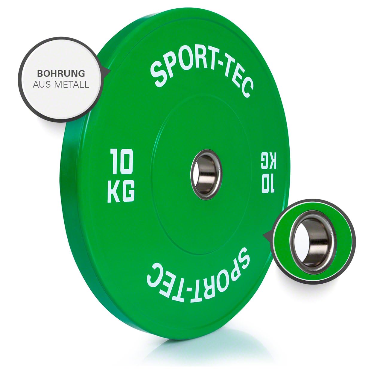 Sport-Tec Bumper Plate Hantelscheibe 10kg Grün 50mm