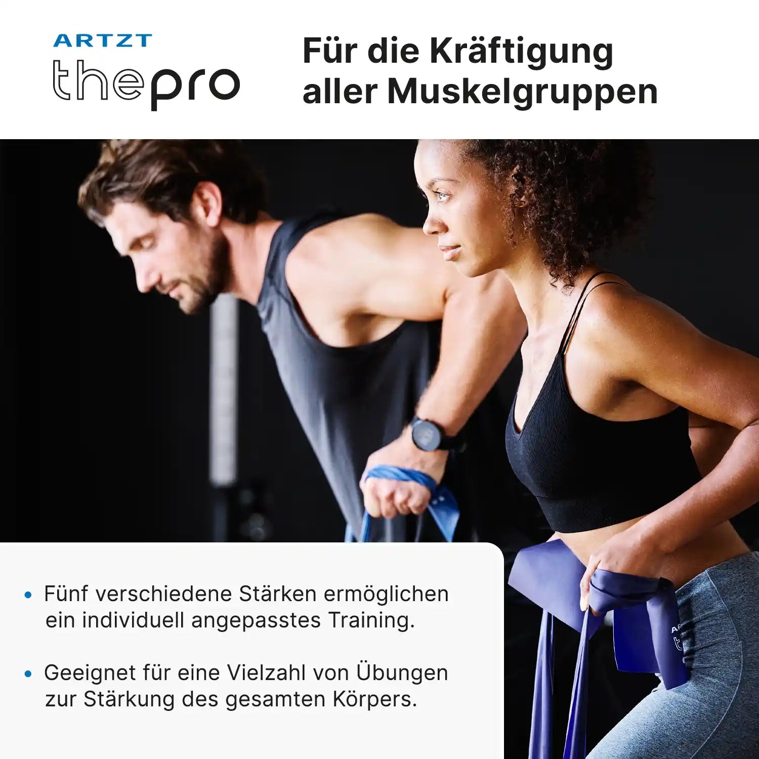 ARTZT thepro Fitnessband 2 m Grau Naturkautschuk