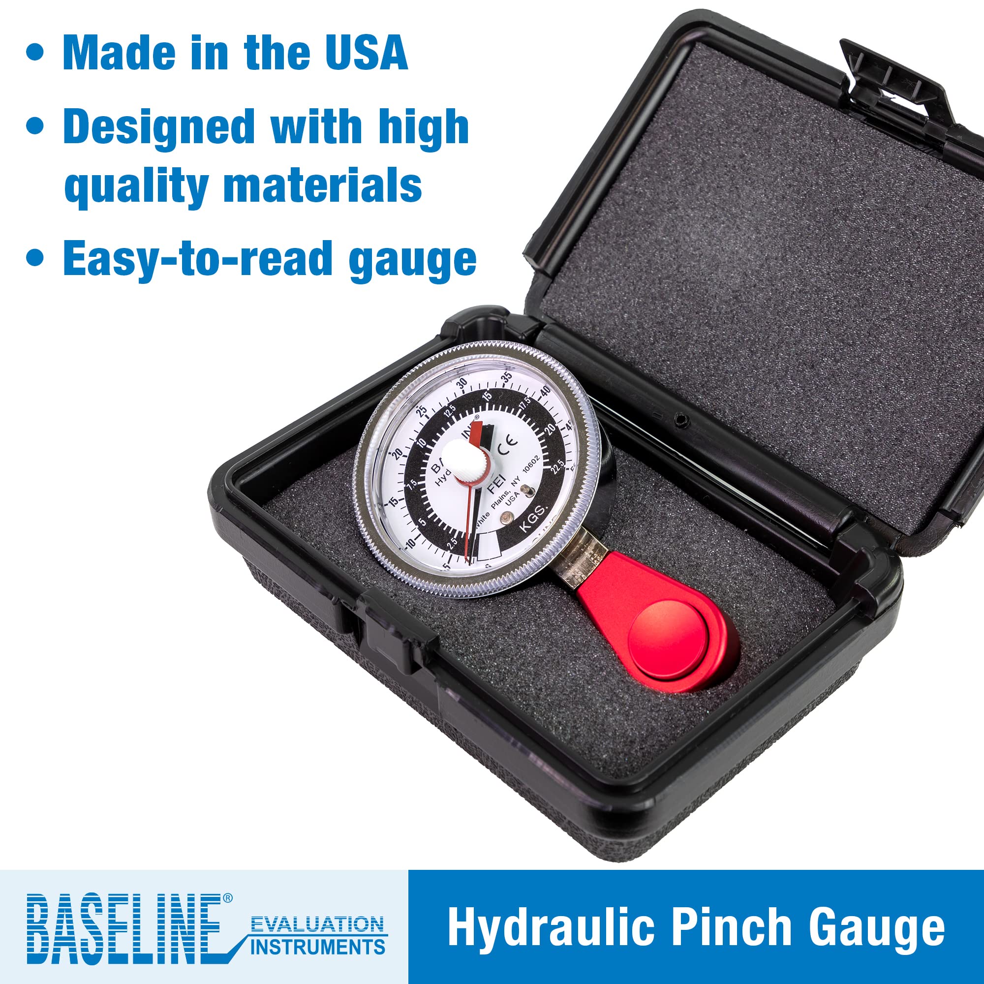 CanDo Baseline Pinch Gauge LiTE 50 lb analog