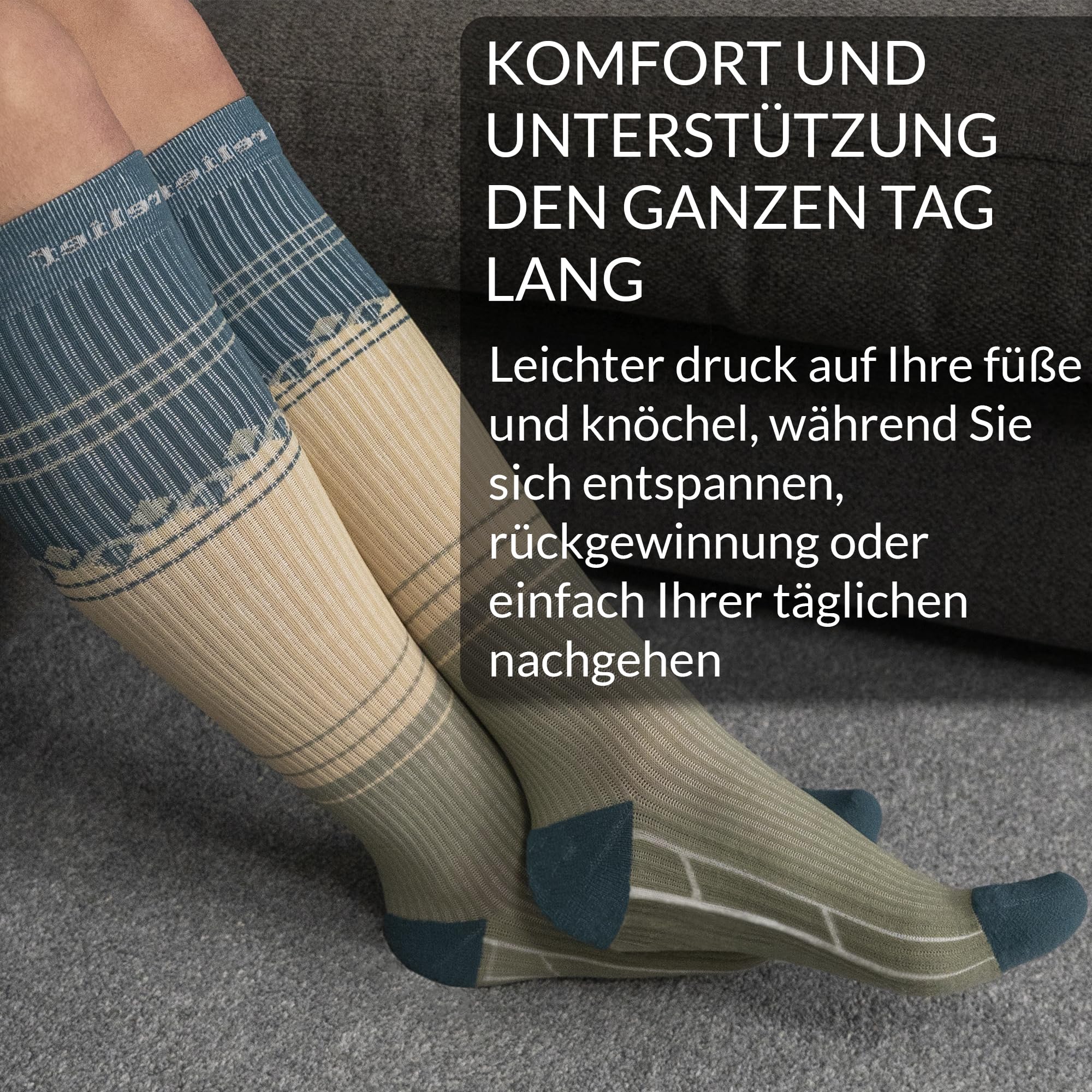 360 RELIEF Kompressionssocken Grün 1 Paar 15-20 mmHg