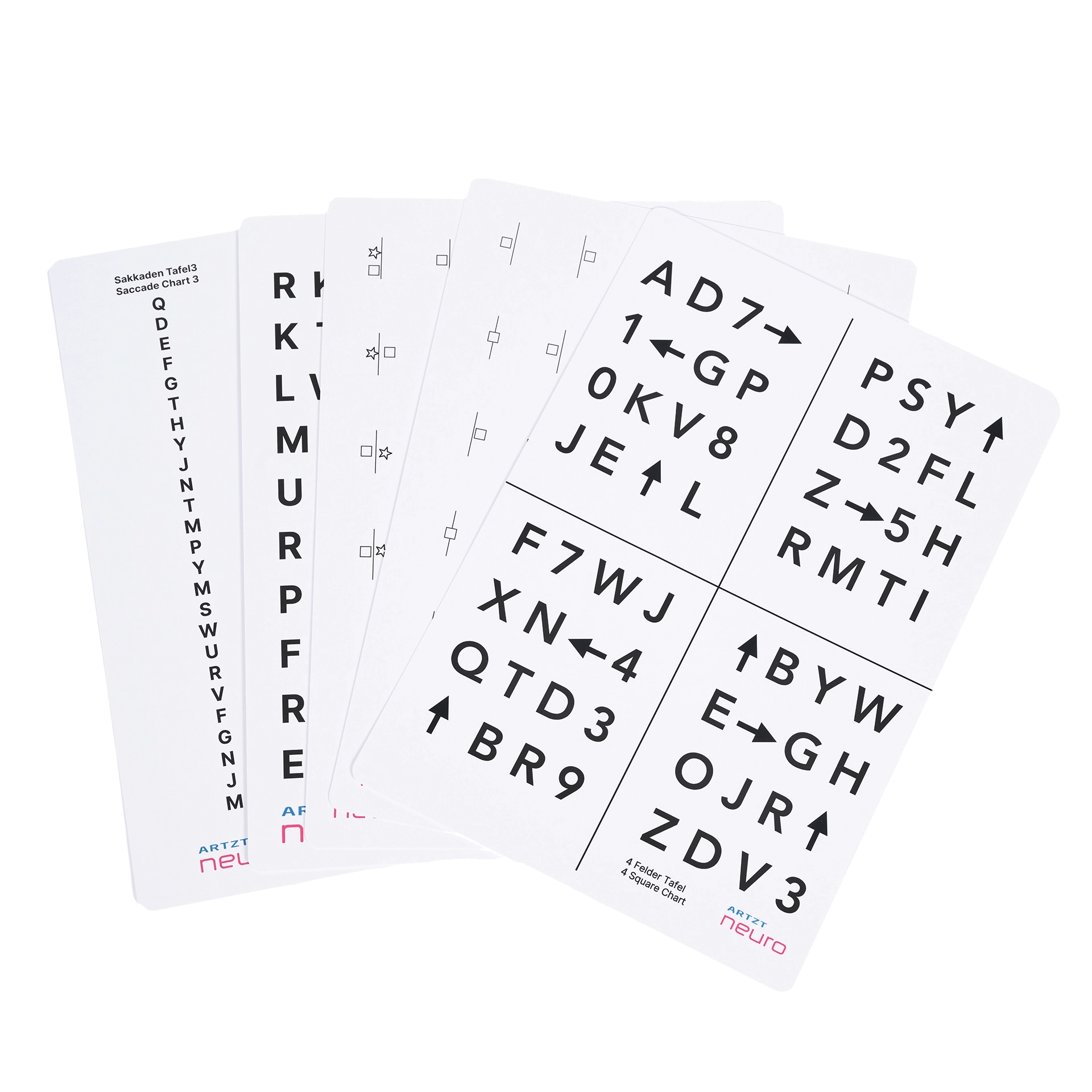ARTZT neuro Eye Chart Set Sehtafel 23x31 cm