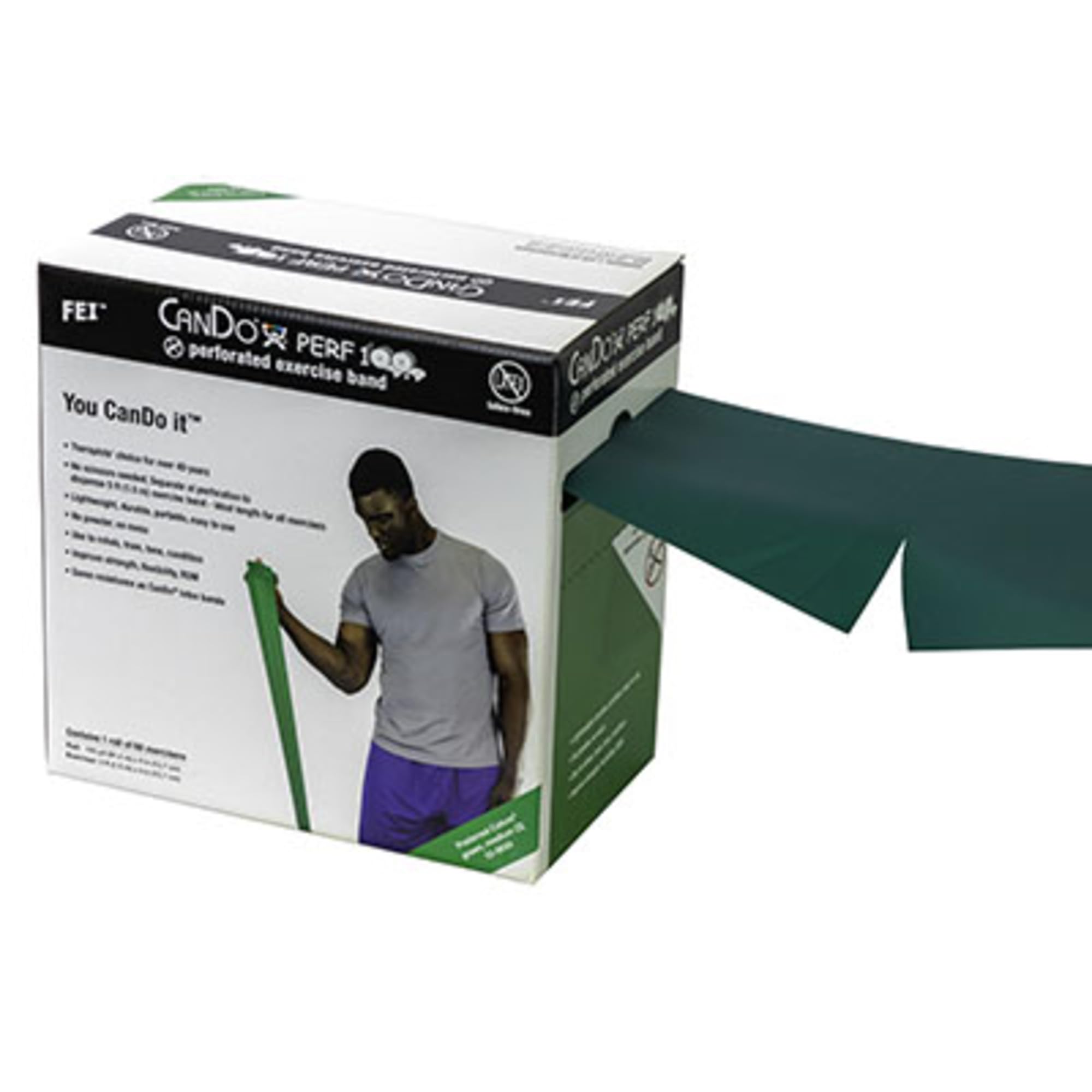 CanDo exercise bands Übungsband grün mittel 91,4 m Rolle