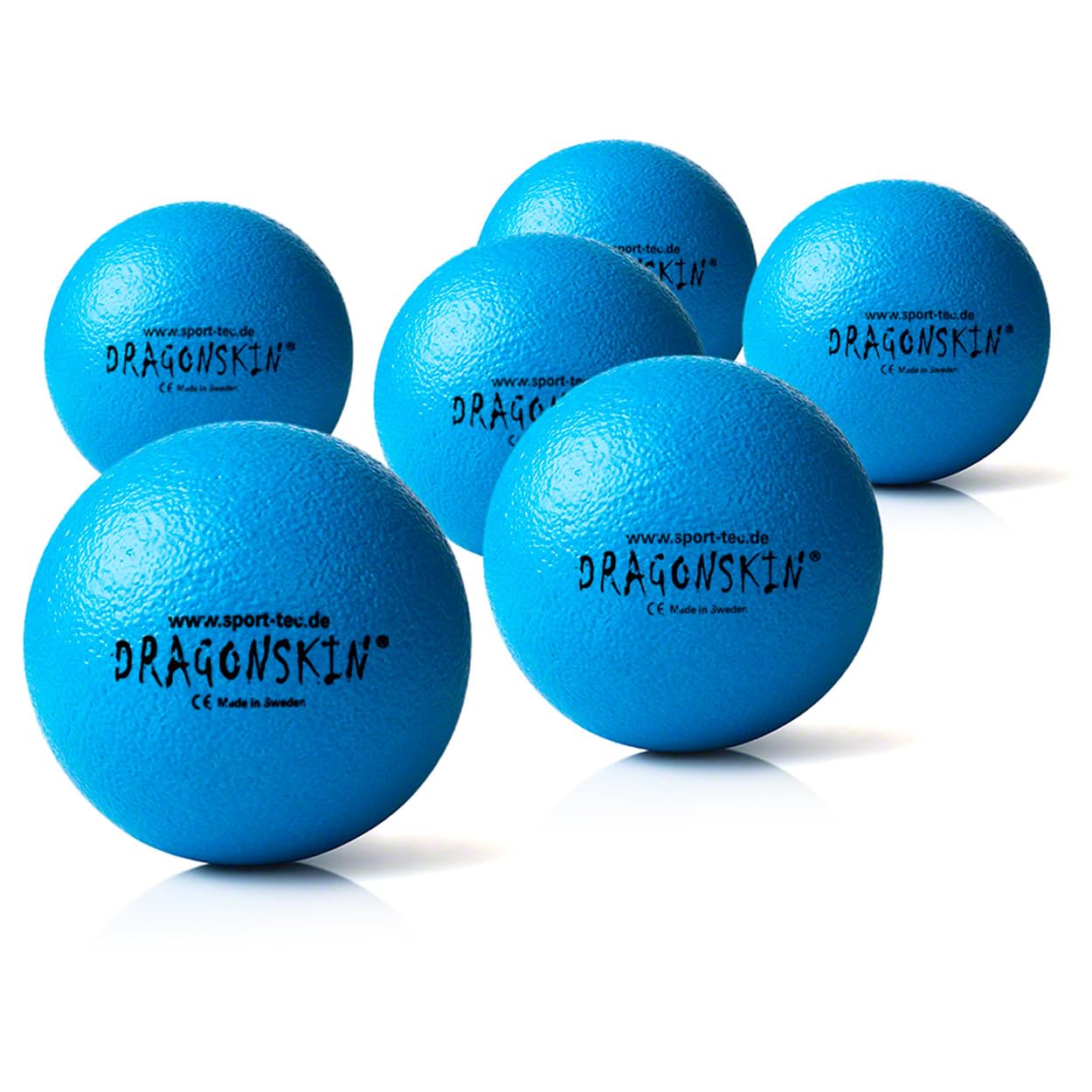 Sport-Tec Dragonskin Schaumstoffball 9cm 6er Neon-Blau