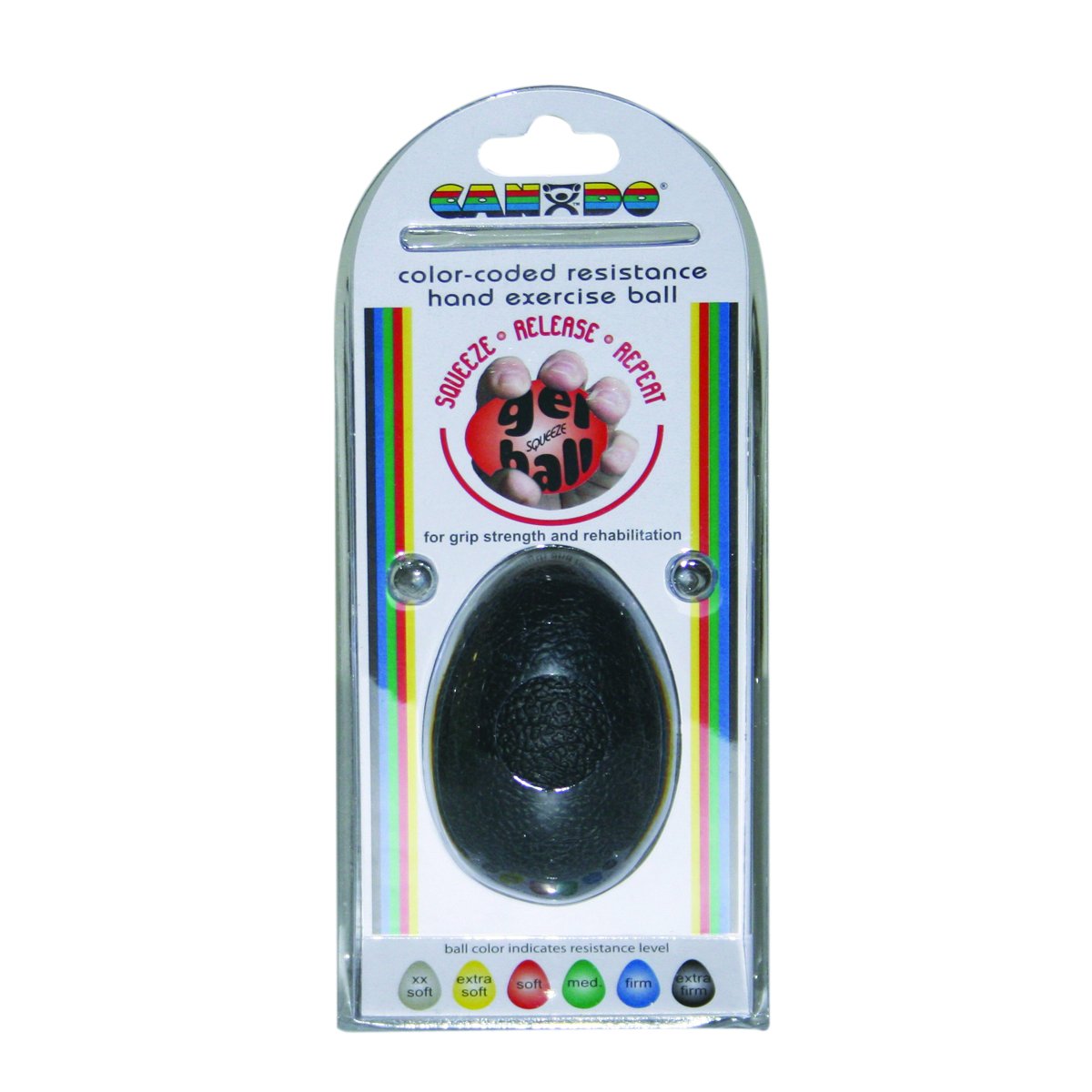 CanDo Digi-Squeeze Übungsgelball Handtrainer Schwarz sehr schwer