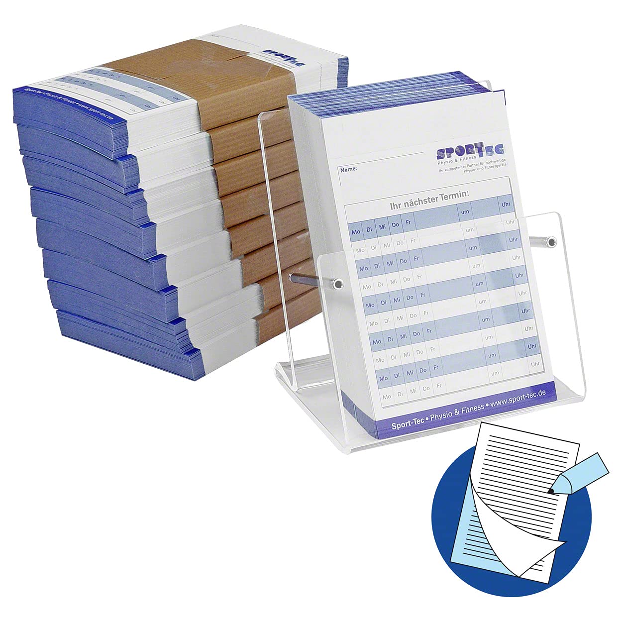 Sport-Tec Terminzettel Set DIN A7 10x75 Blatt Spenderbox