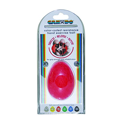 CanDo Digi-Squeeze Übungsgelball rot leicht oval