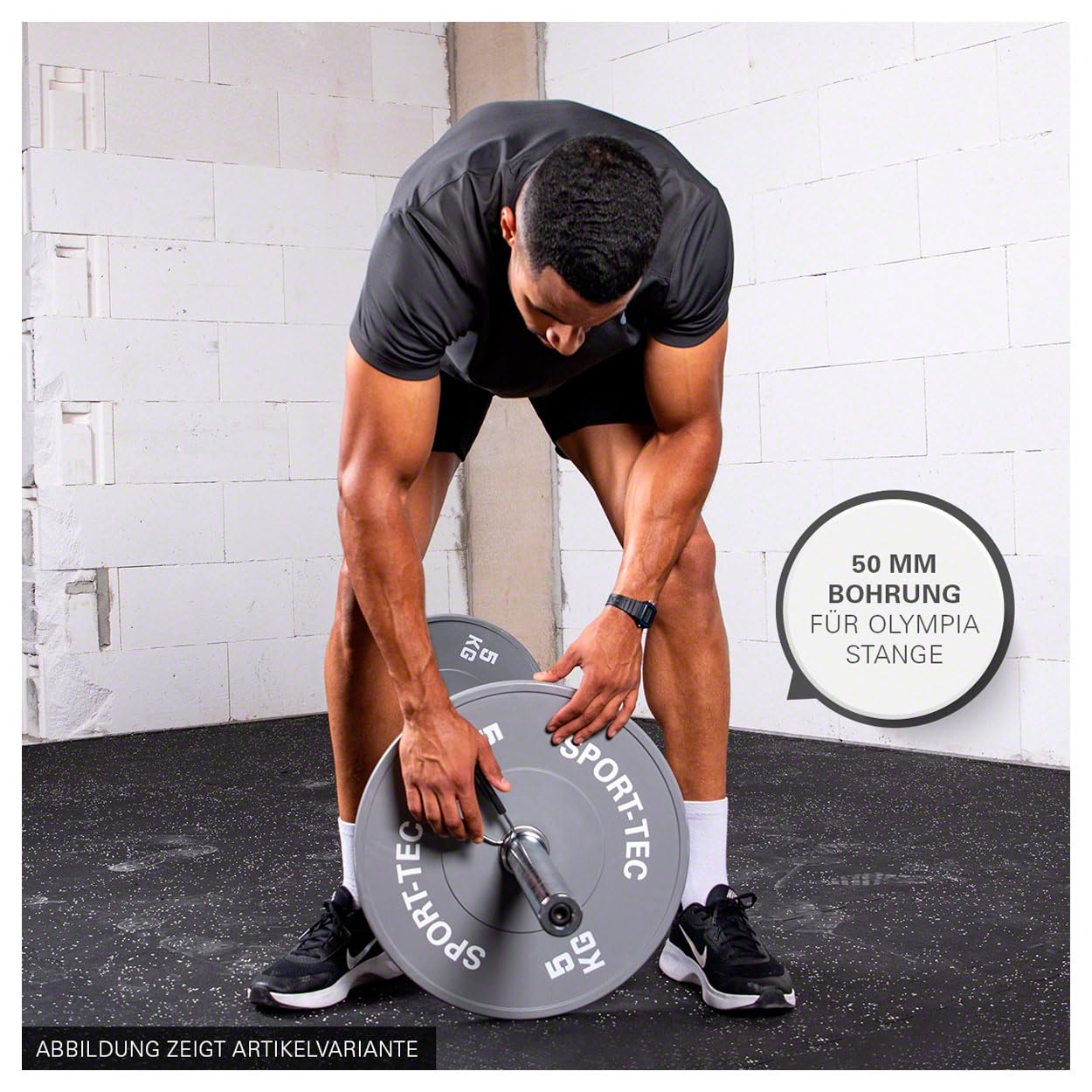 Sport-Tec Bumper Plate Hantelscheibe 10kg Grün 50mm
