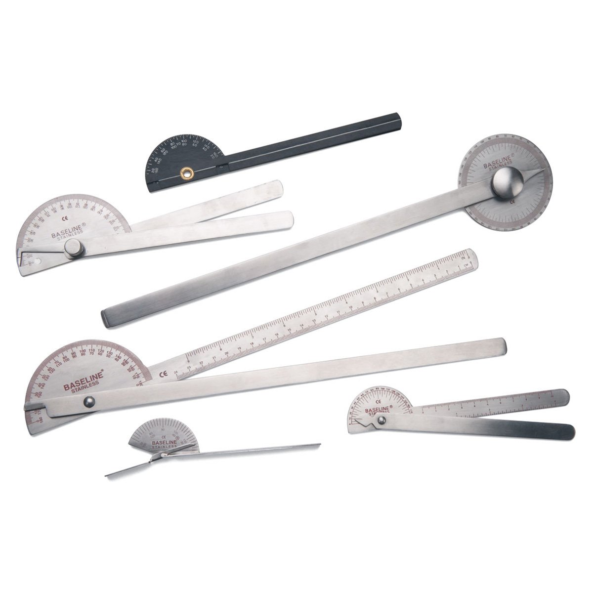 CanDo Baseline Goniometer-Set 6-teilig Edelstahl mit Koffer