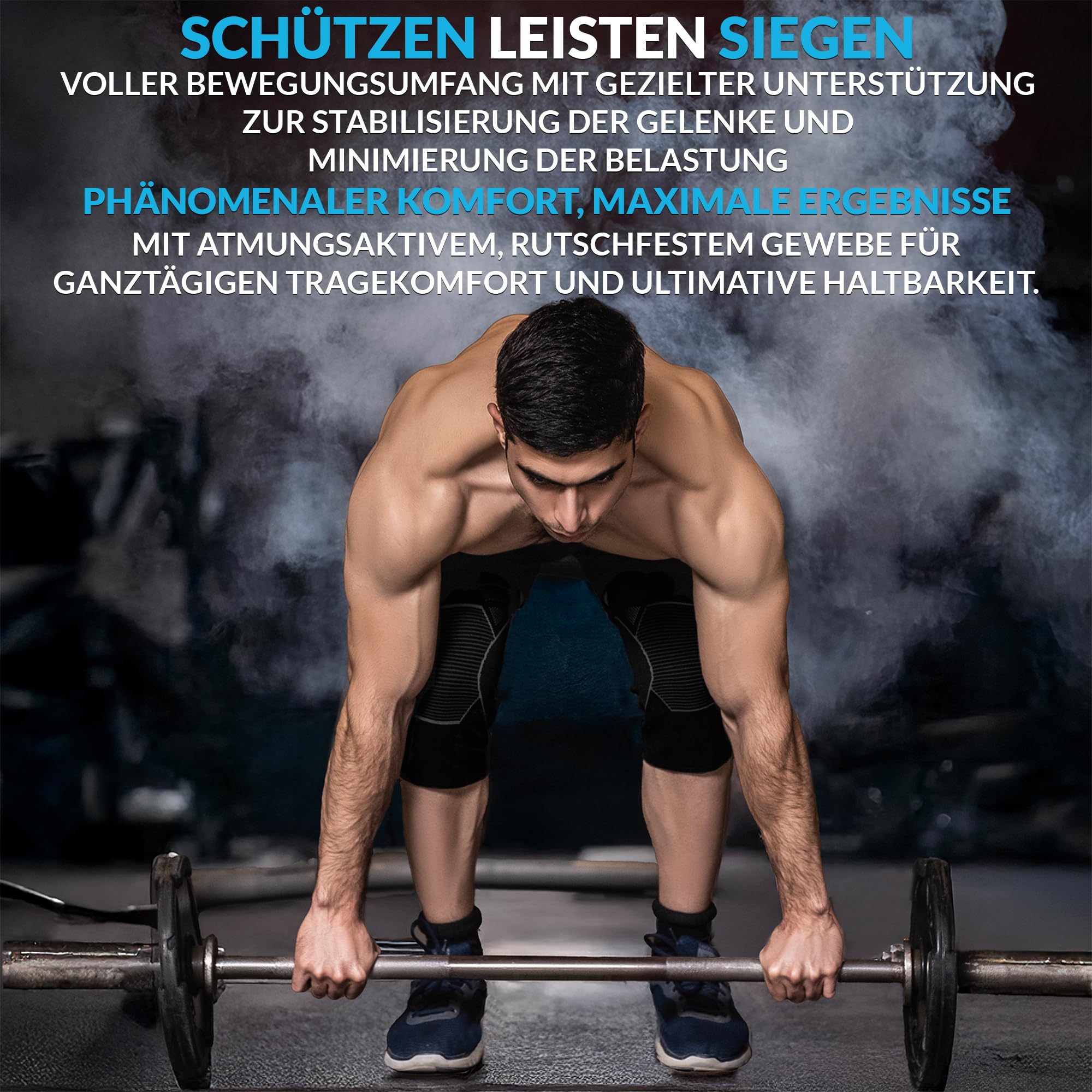 360 RELIEF Knee Support Kniebandage Größe L Schwarz Grau