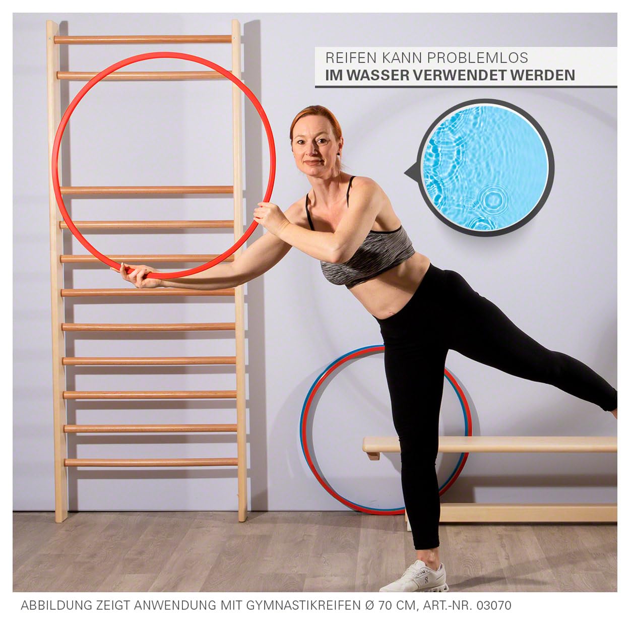 Sport-Tec Gymnastikreifen Hula Hoop 60 cm rot Kunststoff