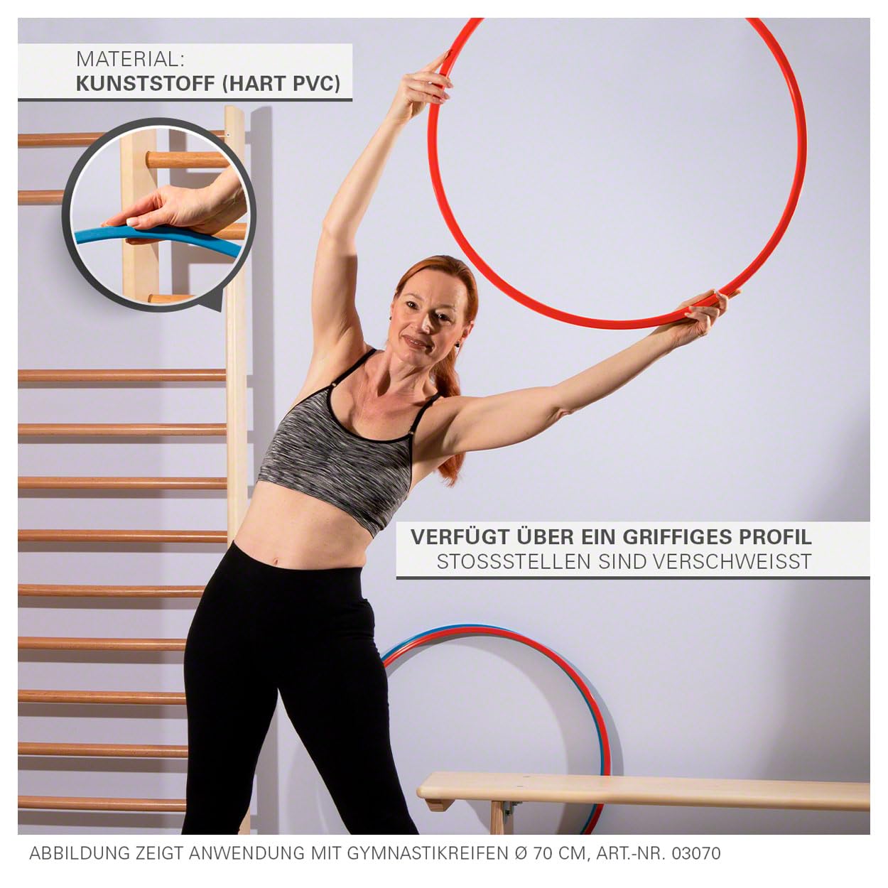Sport-Tec Gymnastikreifen Hula Hoop 60 cm rot Kunststoff