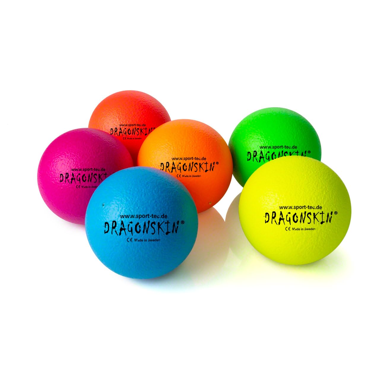 Sport-Tec Dragonskin Schaumstoffball 9cm 6er Neon-Blau