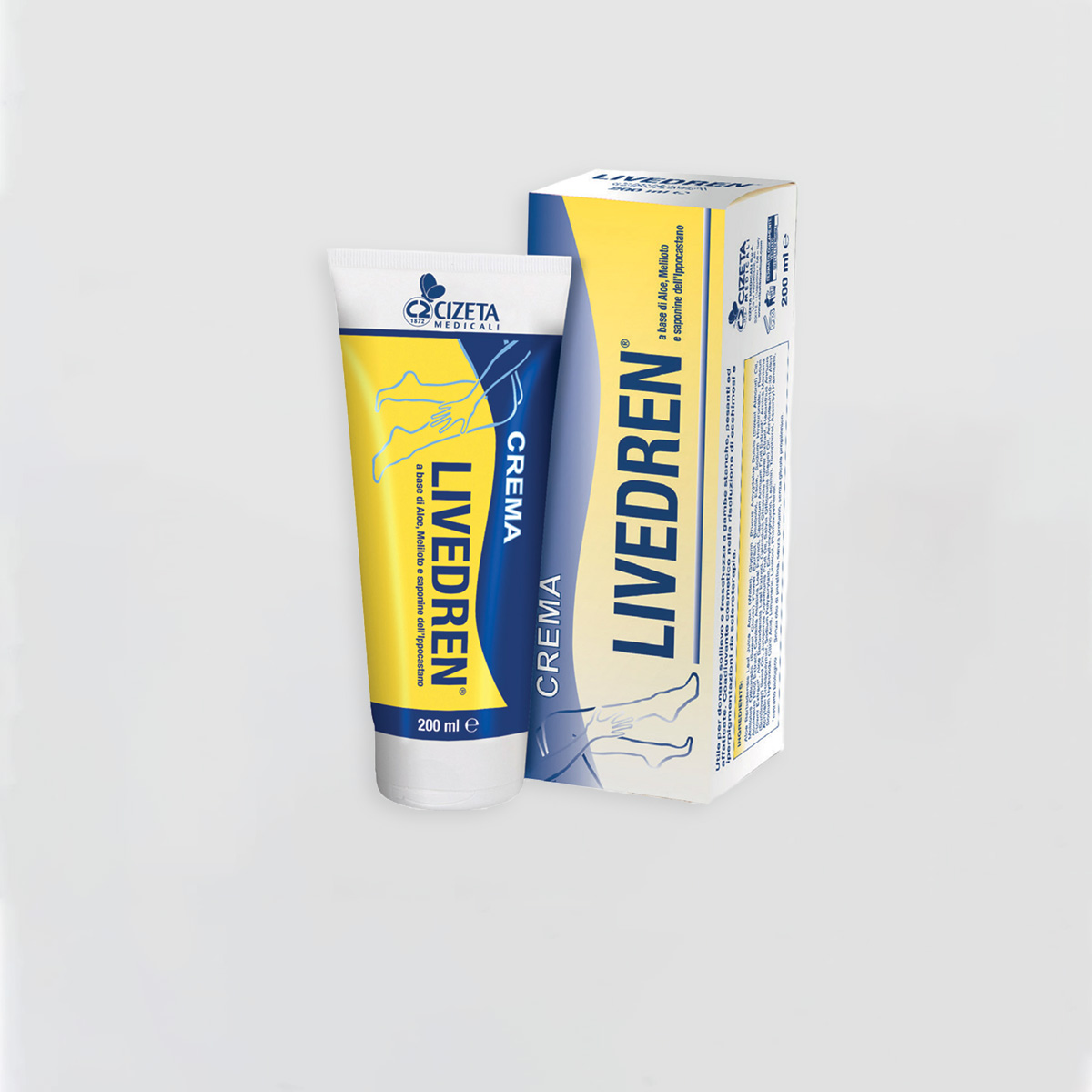 Cizeta Medicali Livedren Creme Beingel Schwere Beine 97,5% Natur