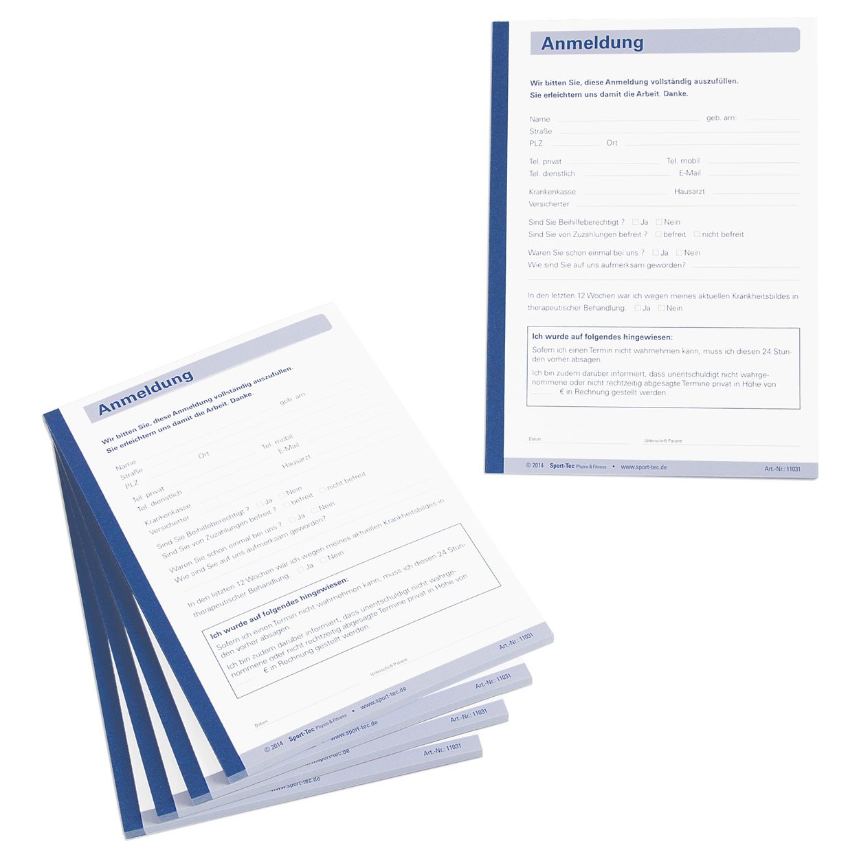 Sport-Tec Anmeldung Vordruck Anmeldeblock DIN A6 250 Blatt