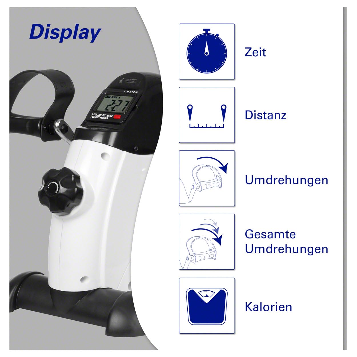 Sport-Tec move 5.0 Arm- Beintrainer Mini-Heimtrainer Display