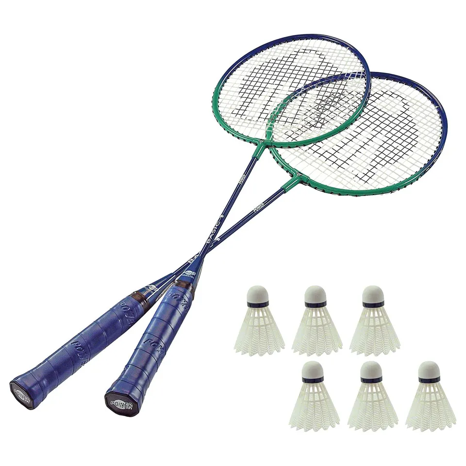 Sport-Tec Badminton Set 2 Schläger 6 Bälle Freizeit
