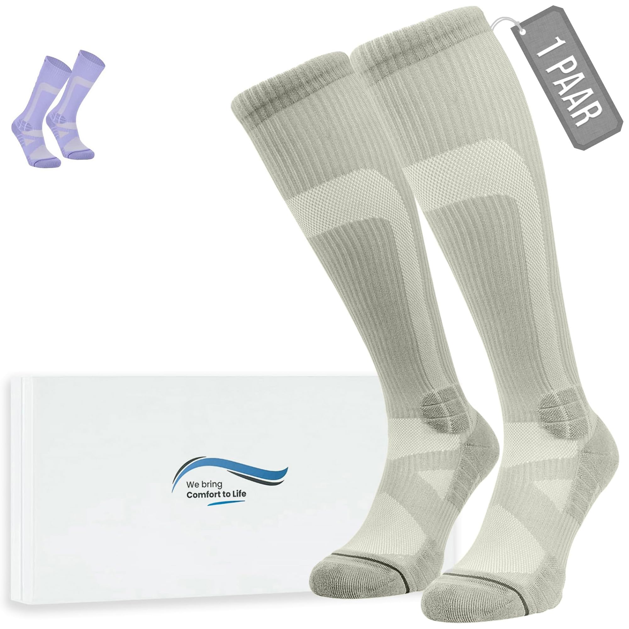 360 RELIEF Medical Compression Socks Stützstrümpfe 1Paar Grau