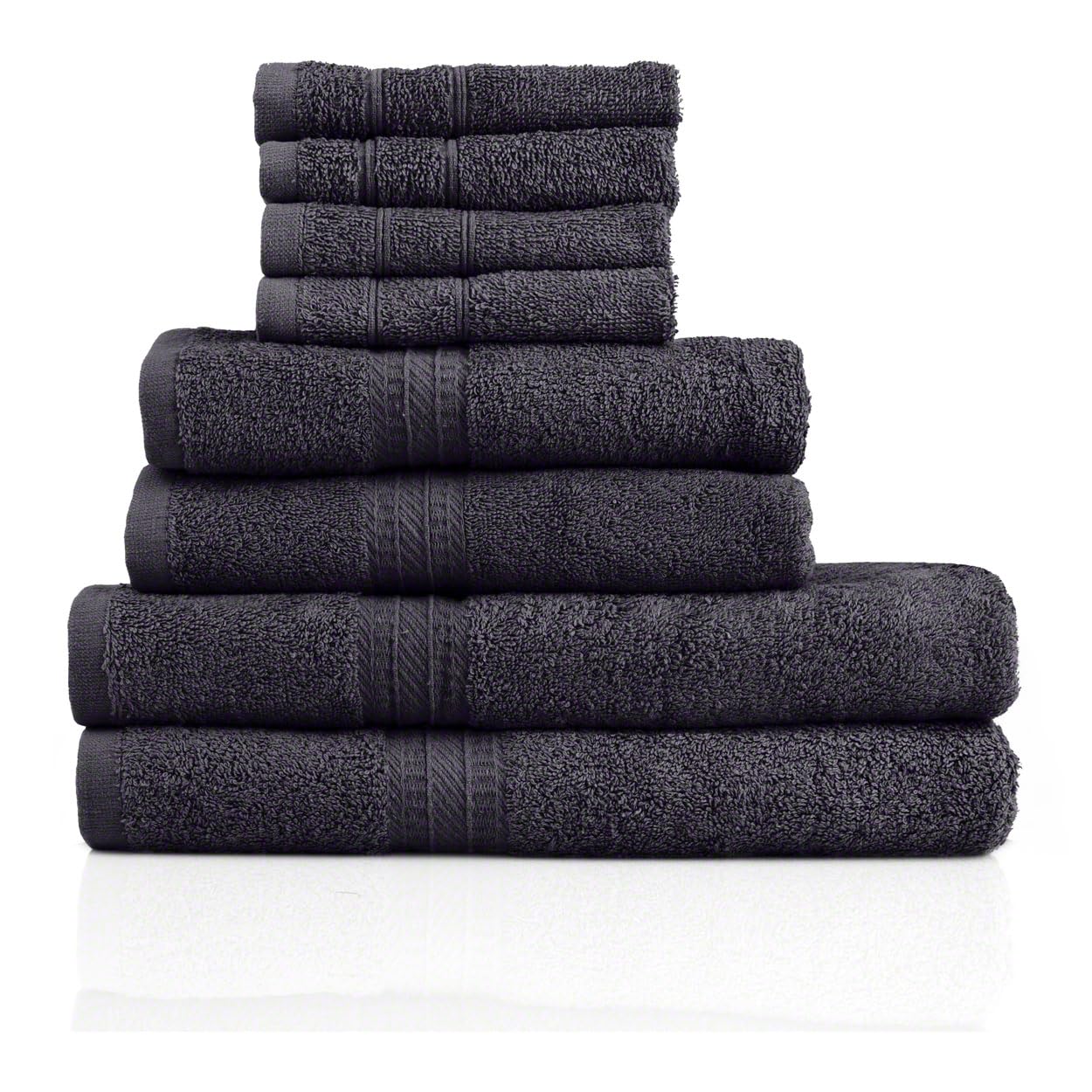 Sport-Tec Wellness Handtuch Set 8tlg Anthrazit Baumwolle