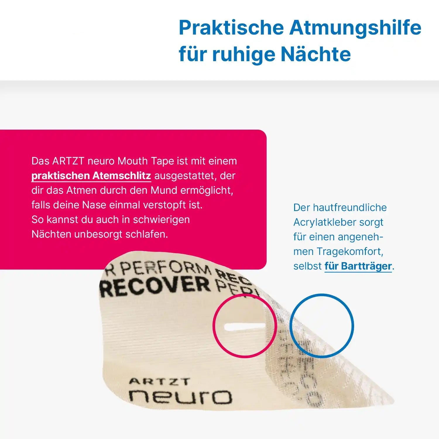ARTZT neuro Mouth Tape Recovery 30 Stück Nasenatmung
