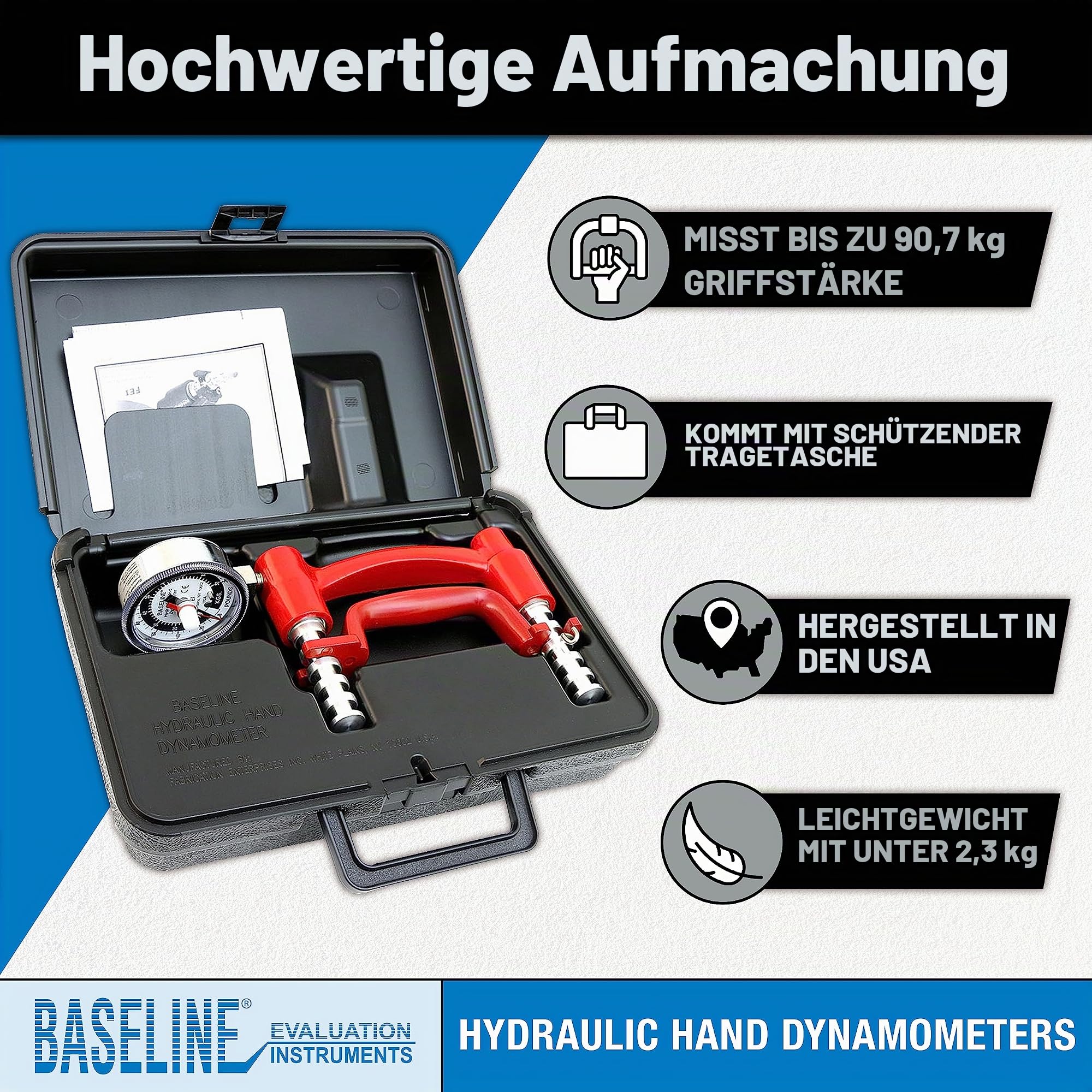 CanDo Baseline LiTE Handdynamometer hydraulisch 90,7 kg 5 Griff