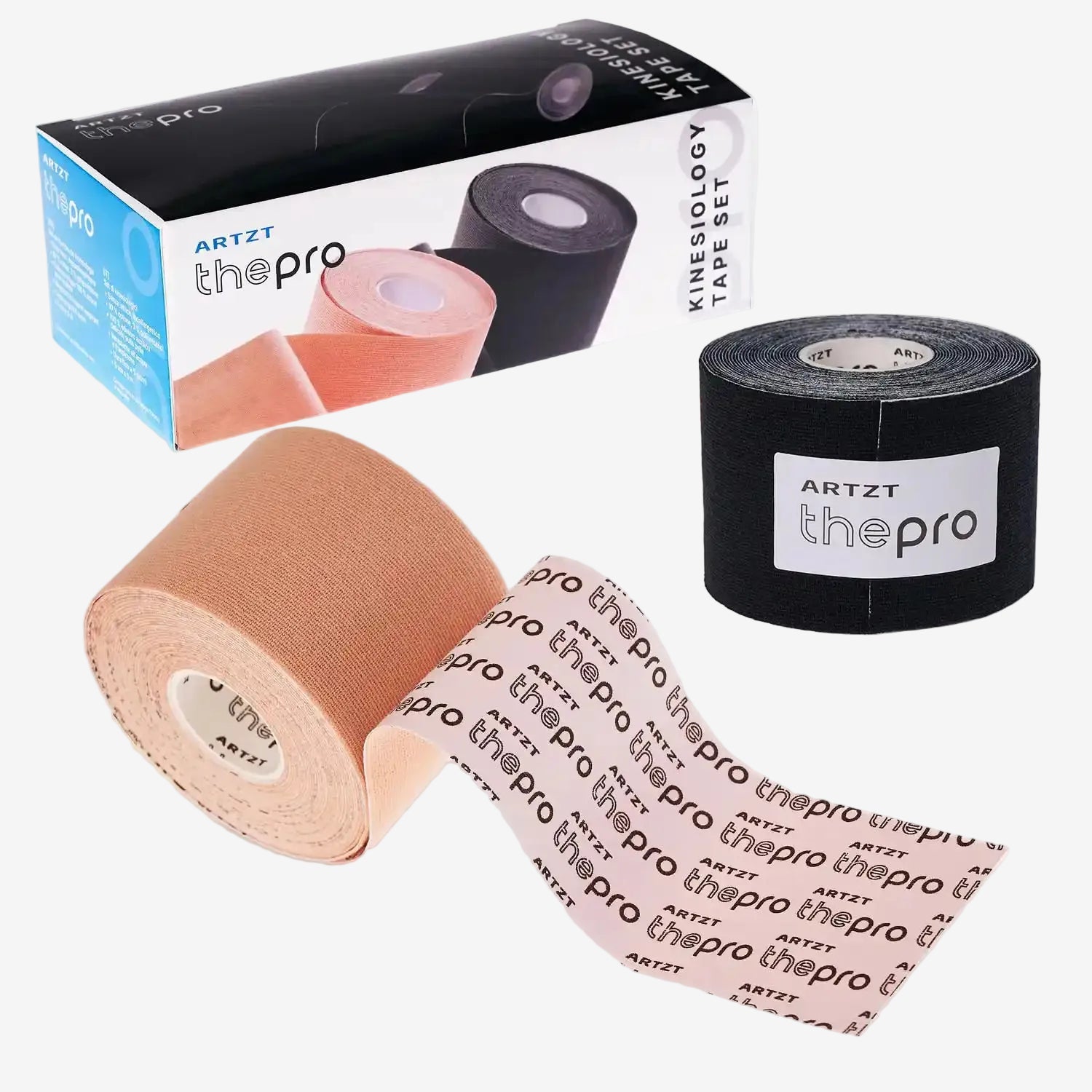 ARTZT thepro Kinesiologie Tapes 2er Set Blau Schwarz