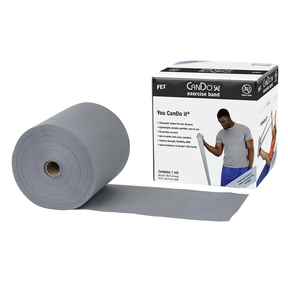 CanDo exercise bands Widerstandsband 46 m silber XX-stark