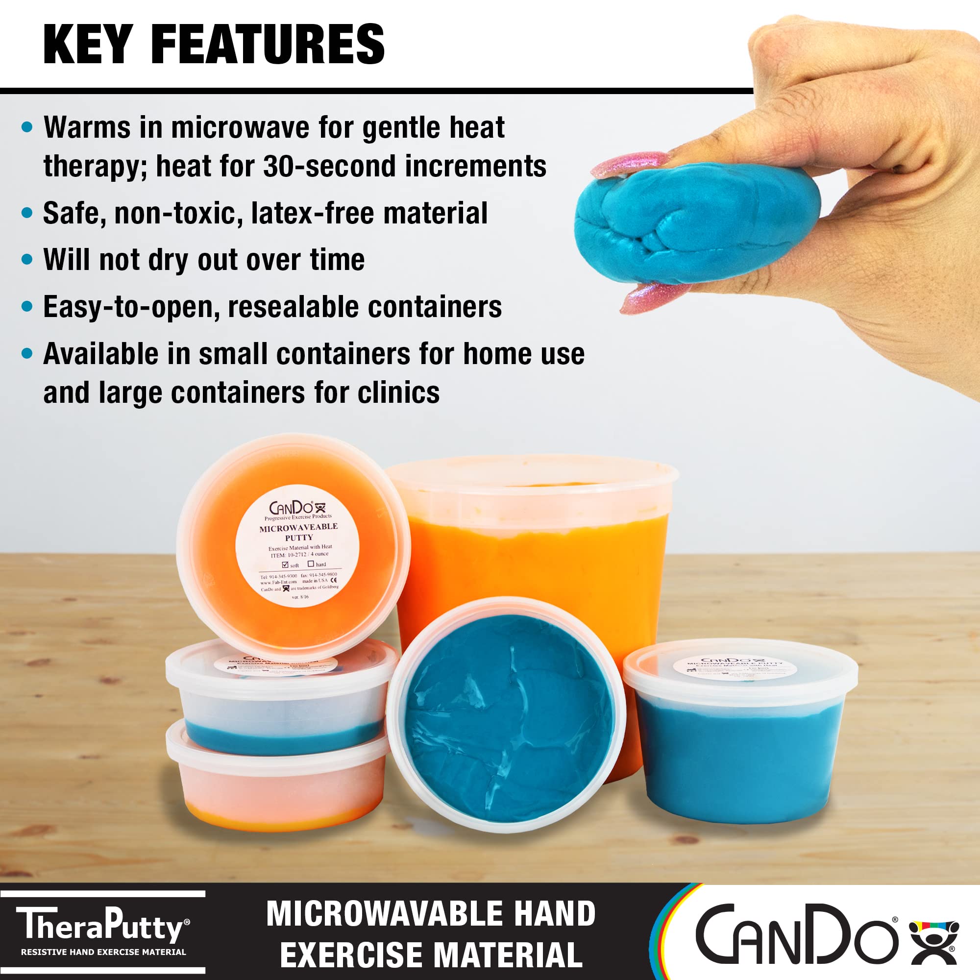 CanDo Theraputty Knetmasse mikrowelle orange leicht 454 g