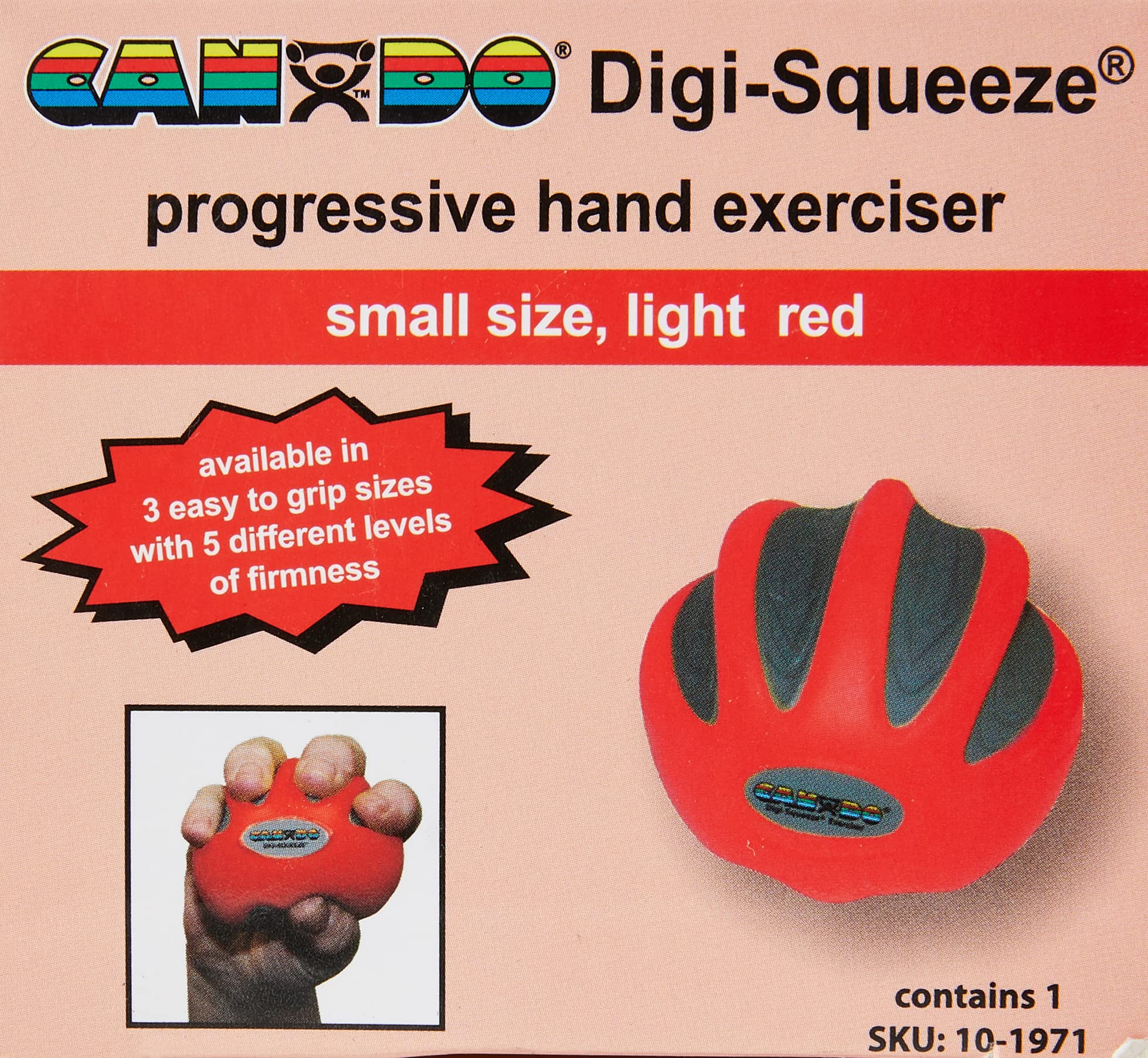 CanDo Digi-Squeeze Handtrainer rot leicht Fingertrainer