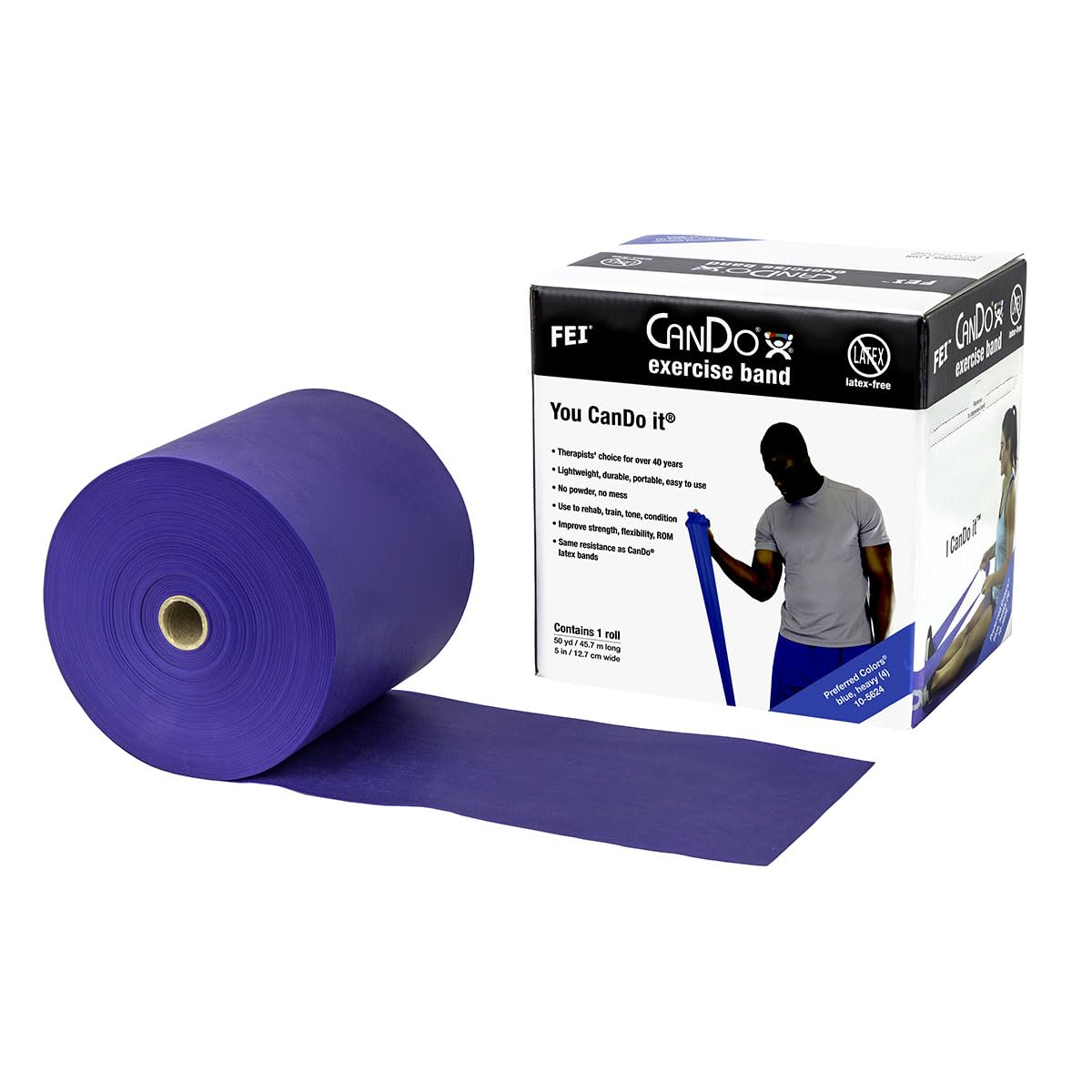 CanDo exercise bands Trainingsband latexfrei 45 m blau schwer