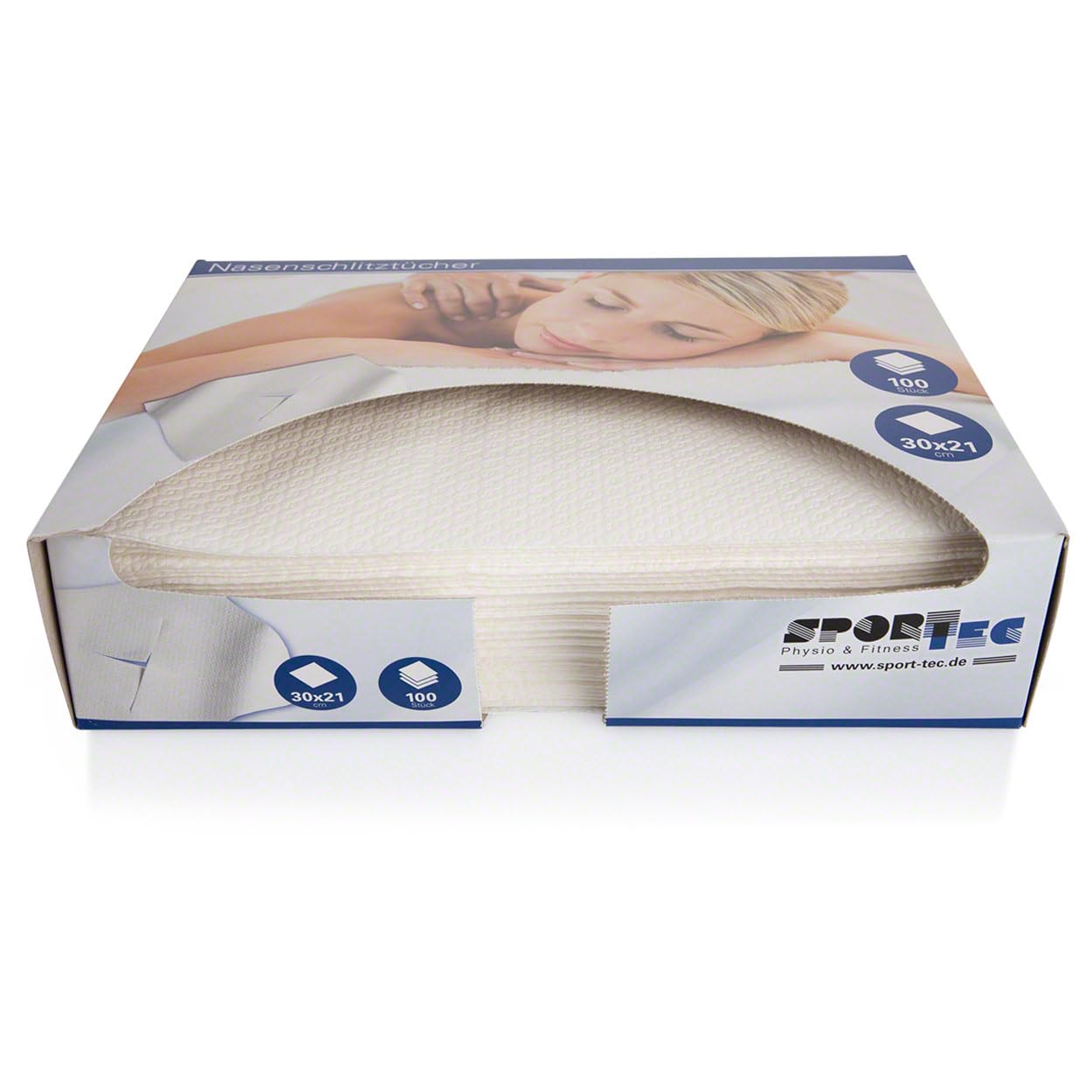 Sport-Tec Einmal-Nasenschlitztücher 100 Stück Hygieneauflage 30x21 cm