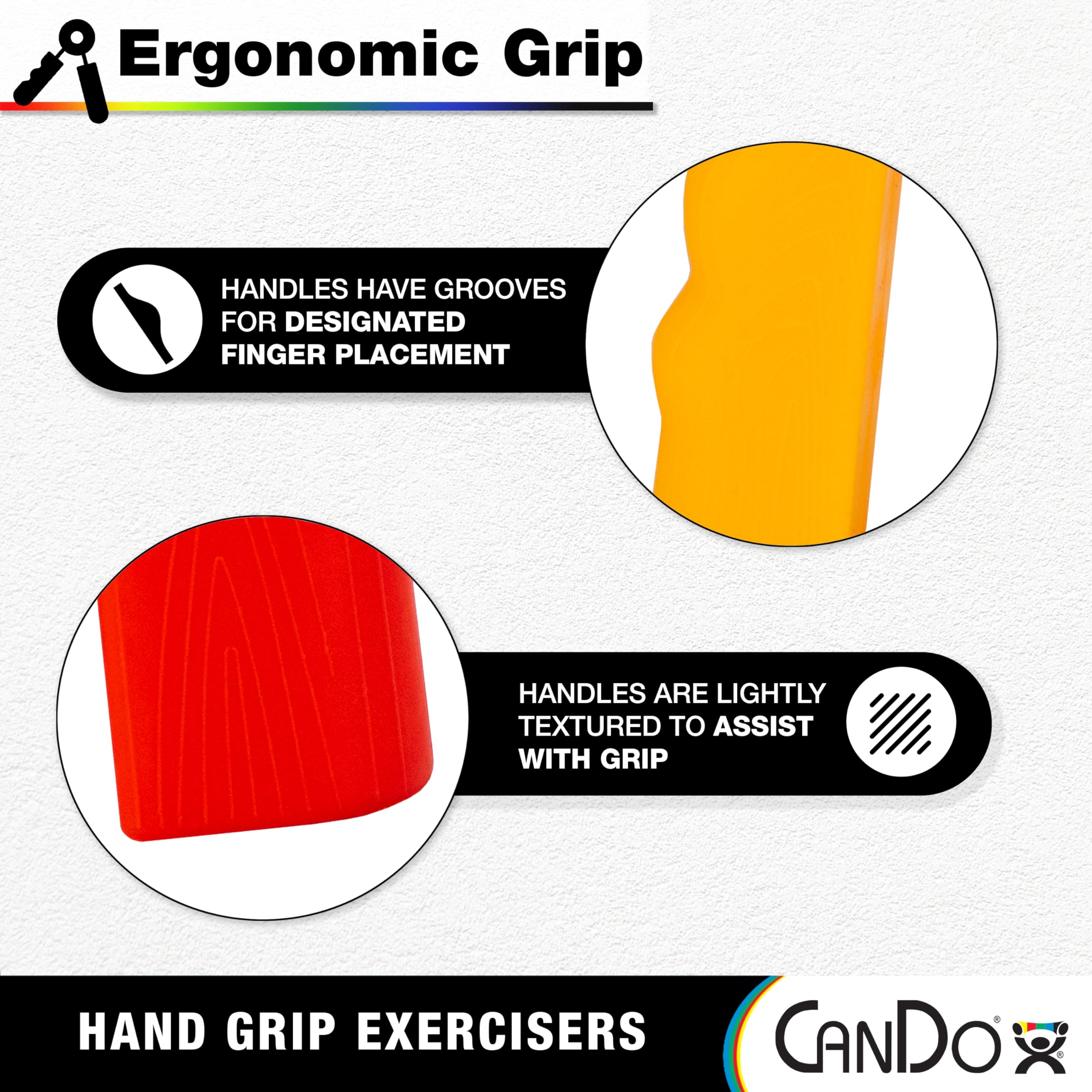 CanDo VariGrip ErgoGrip Handtrainer rot 2,6 kg 2 Stück
