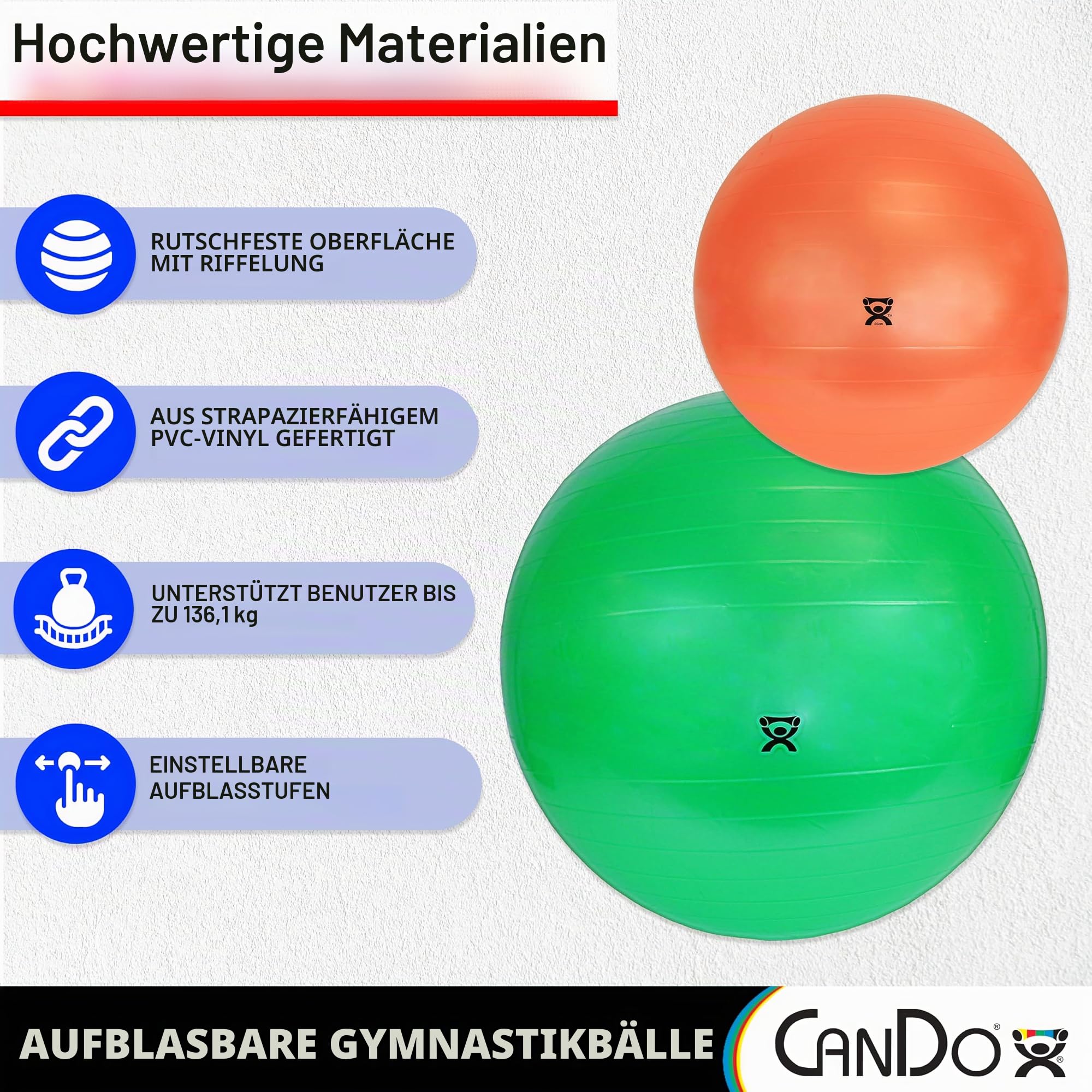 CanDo Gymnastikball Trainingsball 105 cm blau